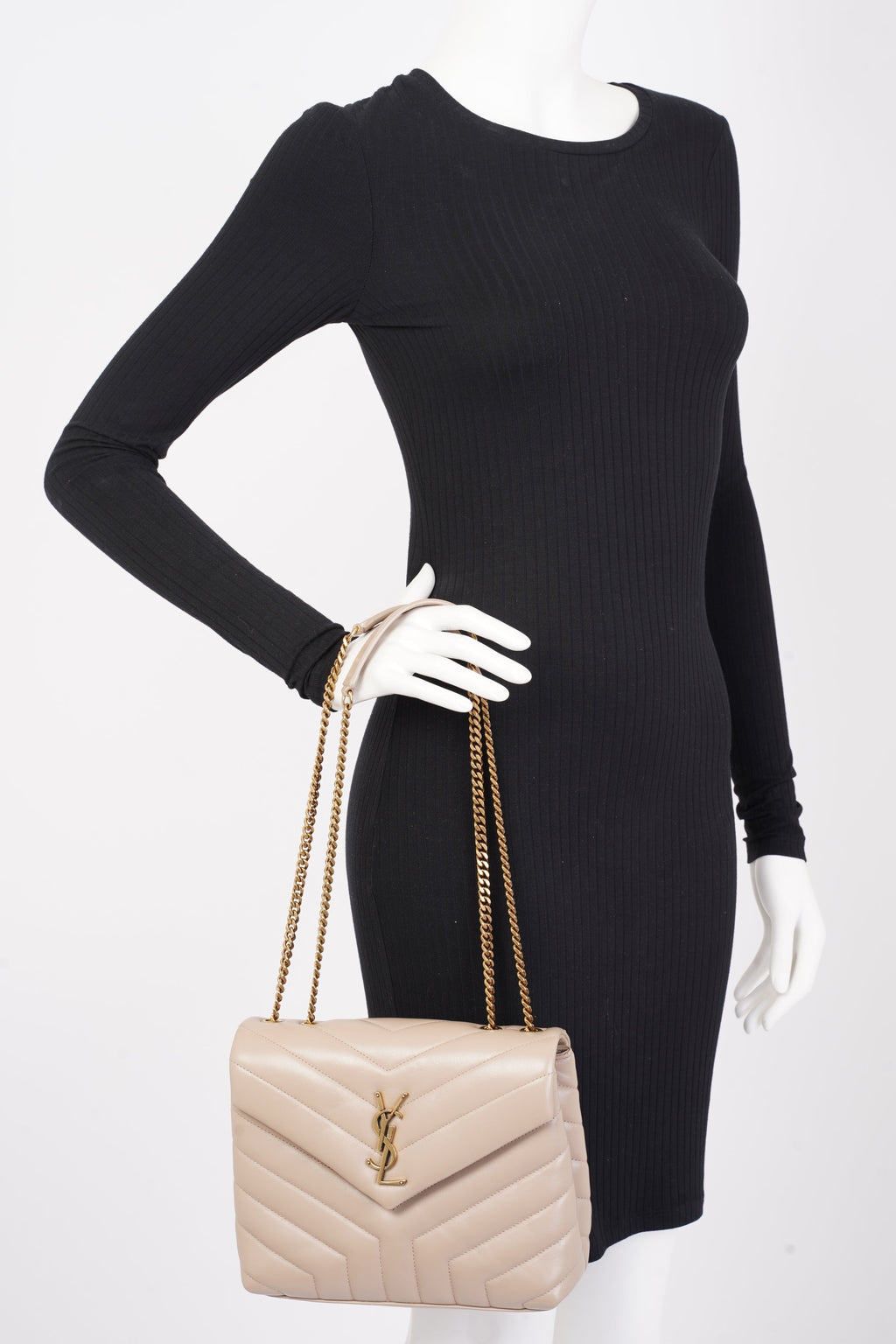 Saint Laurent Lou Lou Nude Leather Small