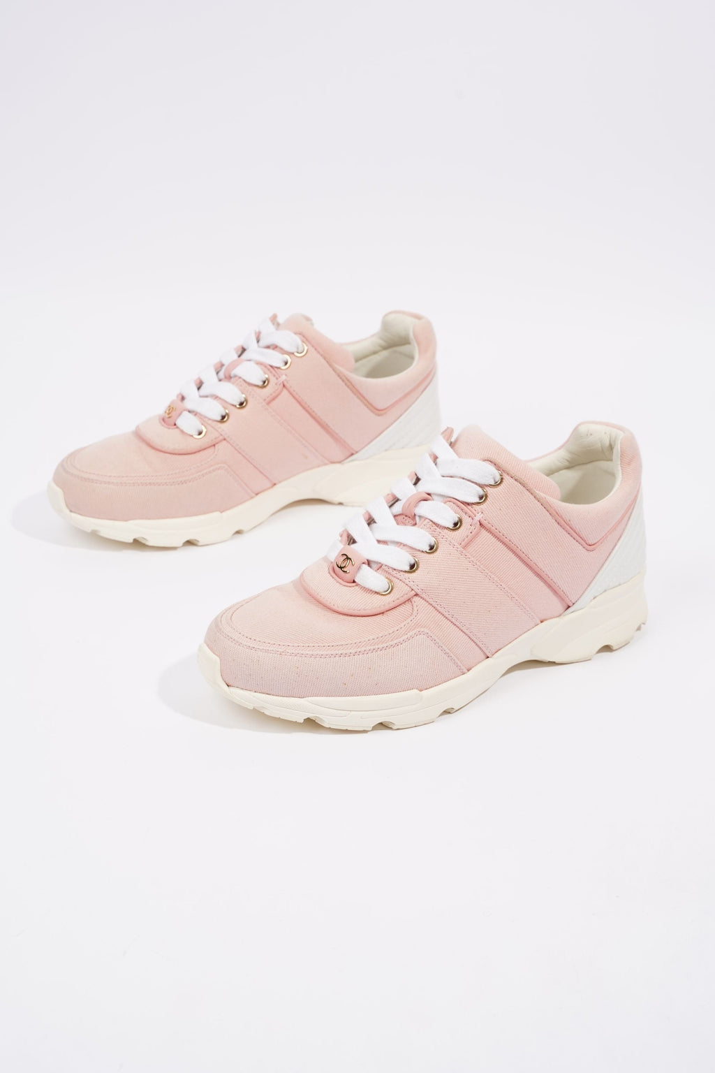Chanel Womens Tennis Sneaker Salmon / White EU 37.5 / UK 4.5