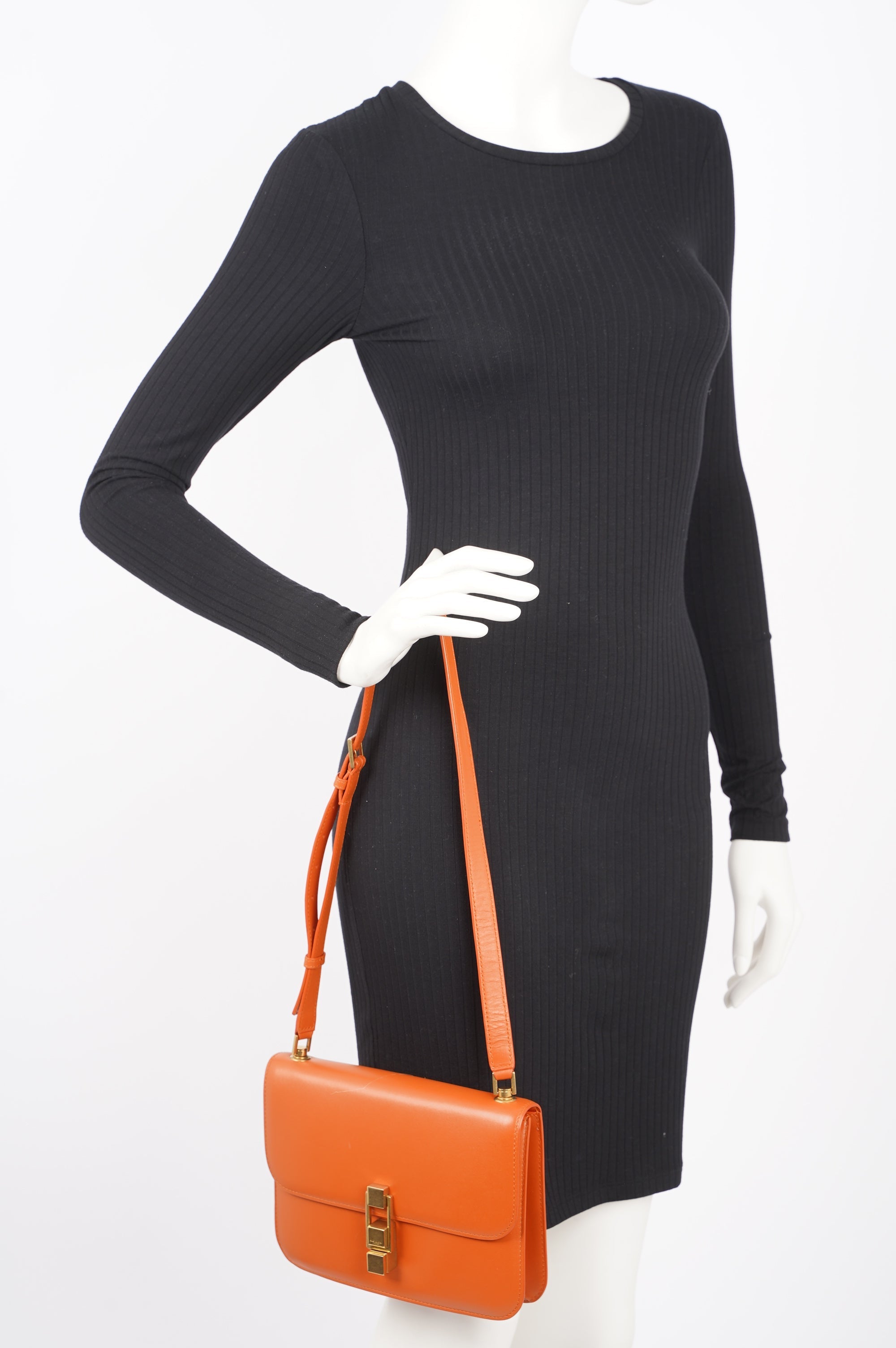 Saint Laurent Womens Le Carre Orange