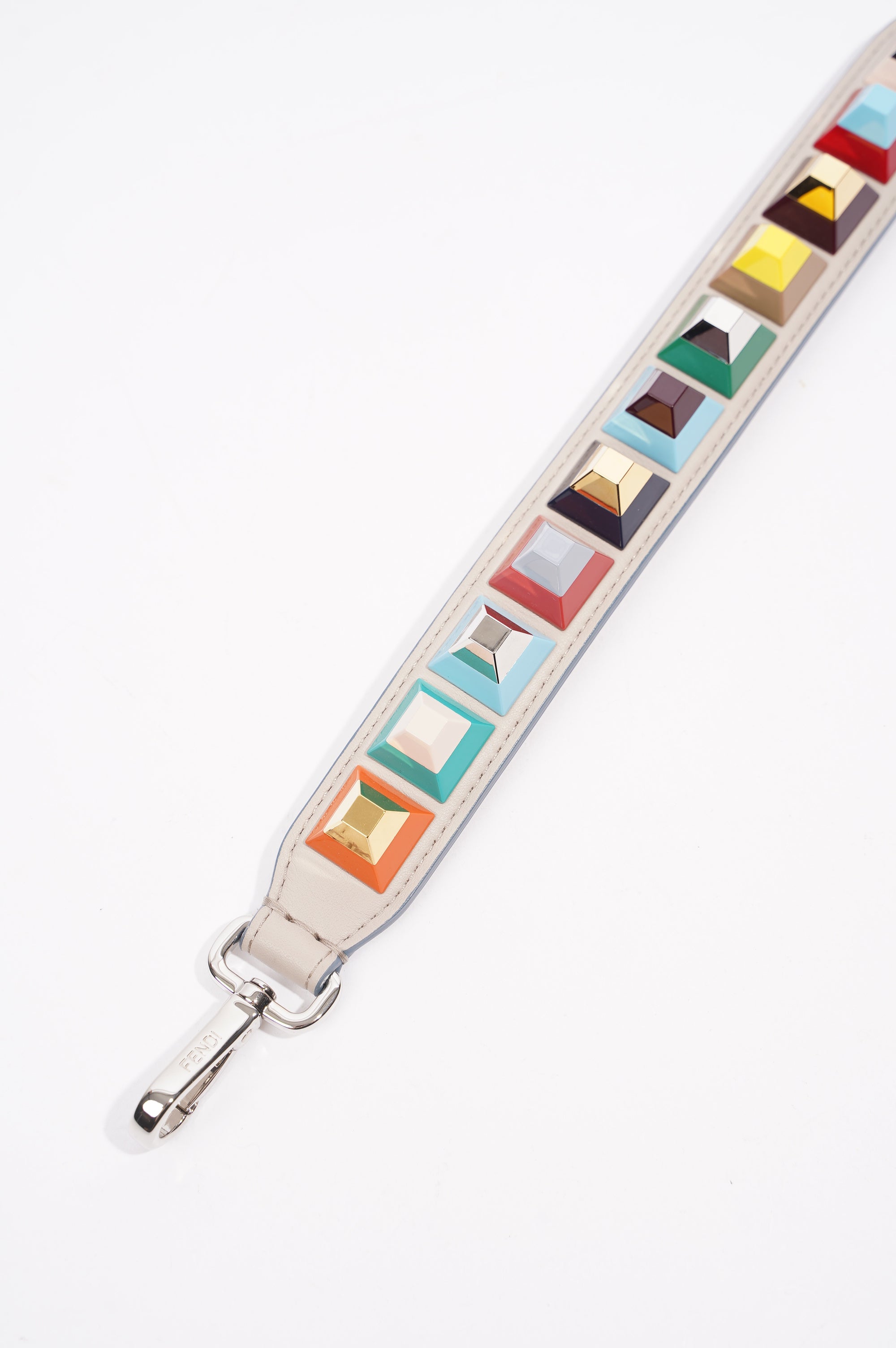 Fendi Womens Studs Strap Multicoloured Leather / Acetate Short