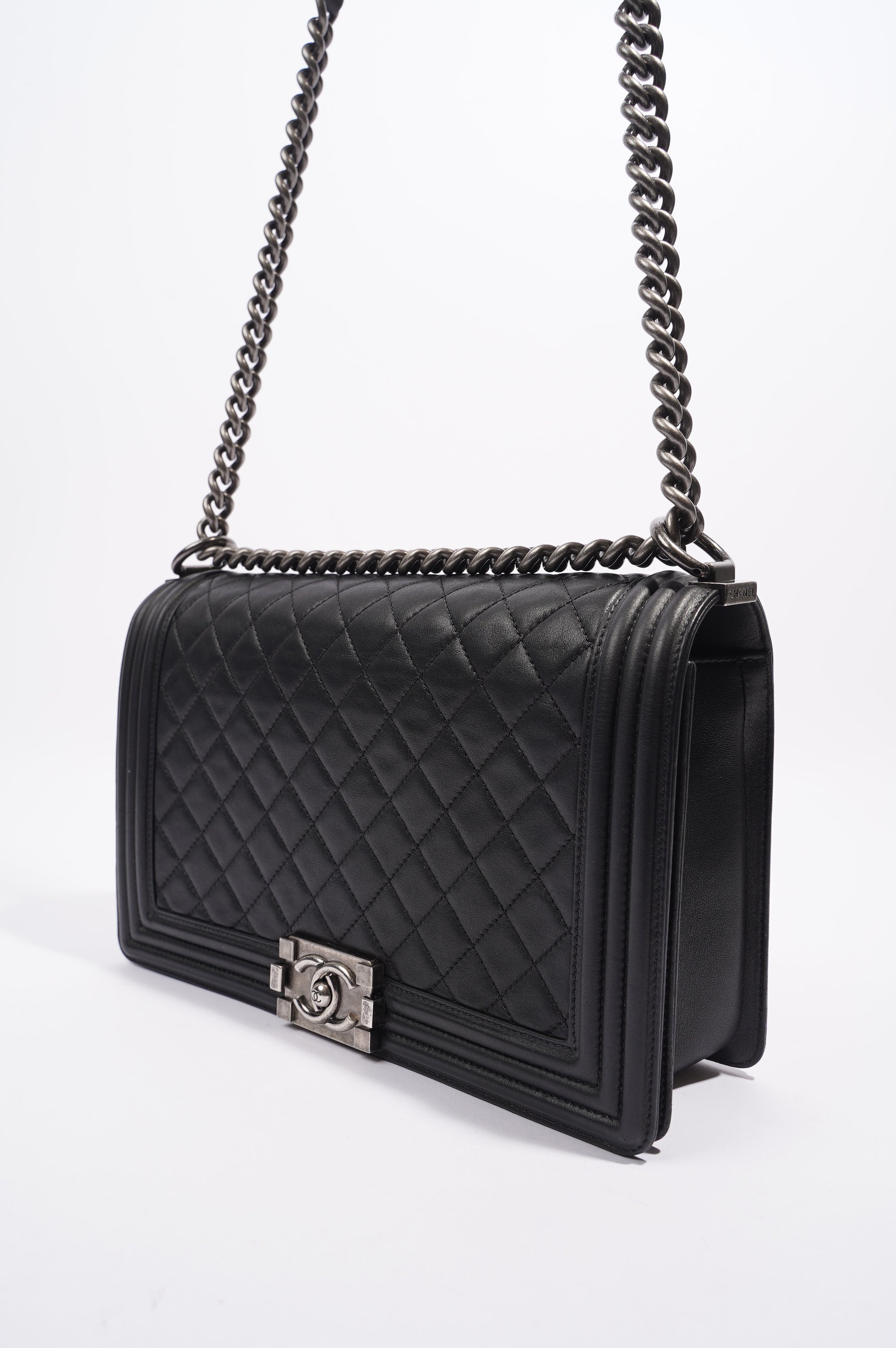 Chanel Boy Bag Black Lambskin Leather