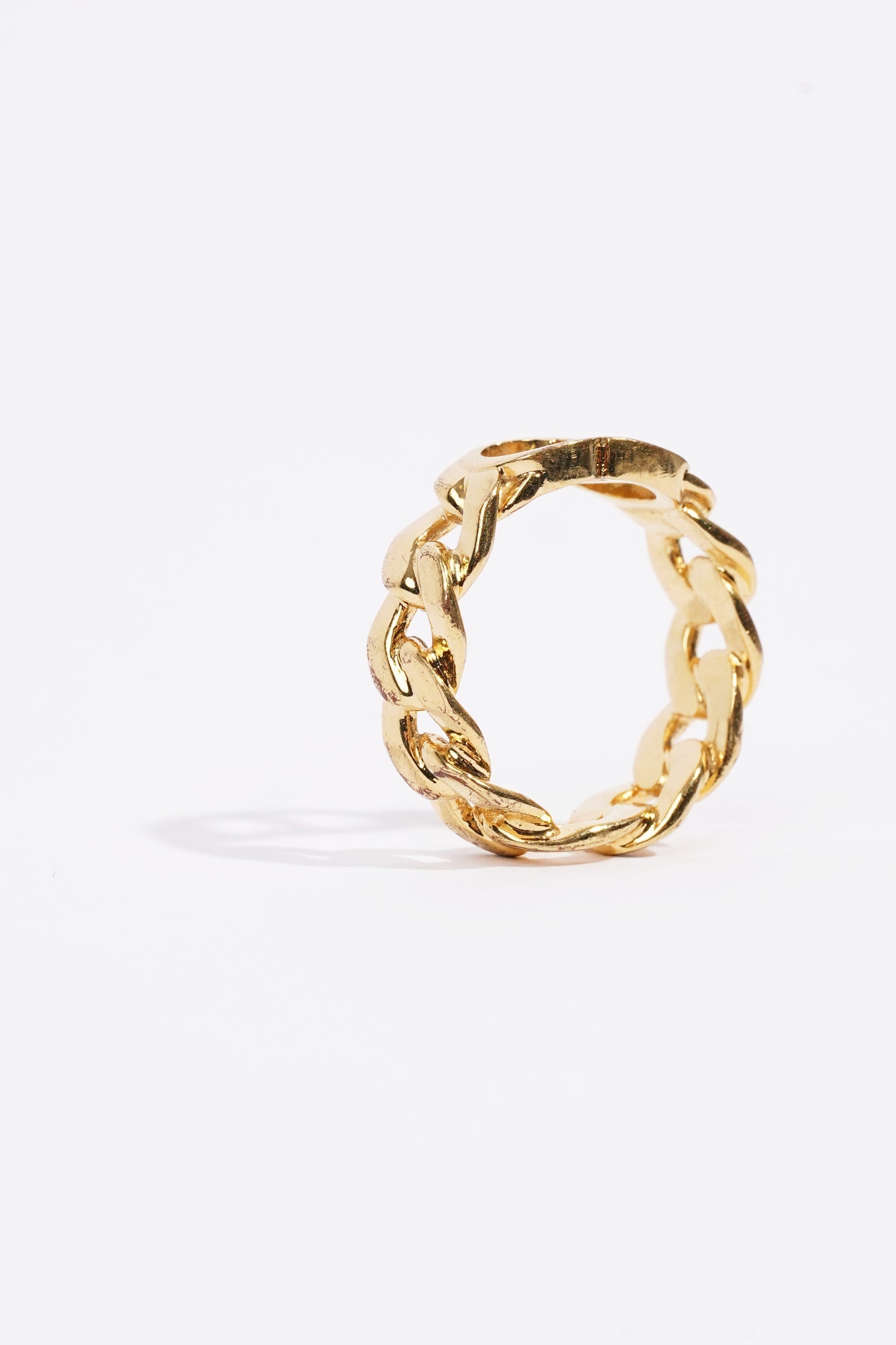 Christian Dior Womens Danseuse Etoile Chain Ring Golden Finish 57