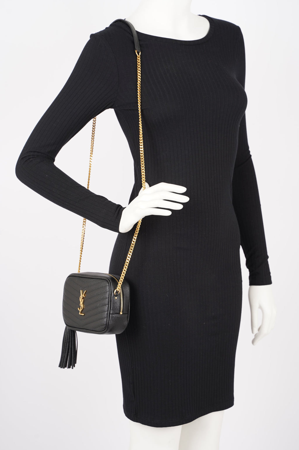Saint Laurent Womens Lou Camera Bag Black Leather Mini