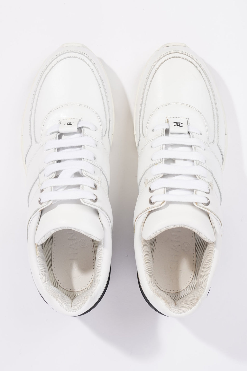 Chanel Womens Tennis Sneaker White EU 39.5 / UK 6.5
