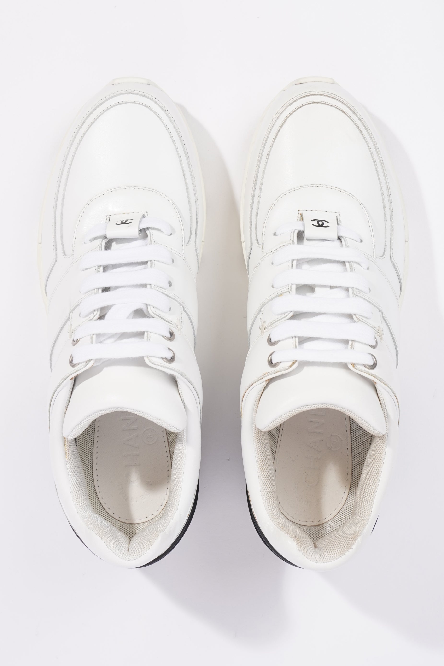 Chanel Womens Tennis Sneaker White EU 39.5 / UK 6.5