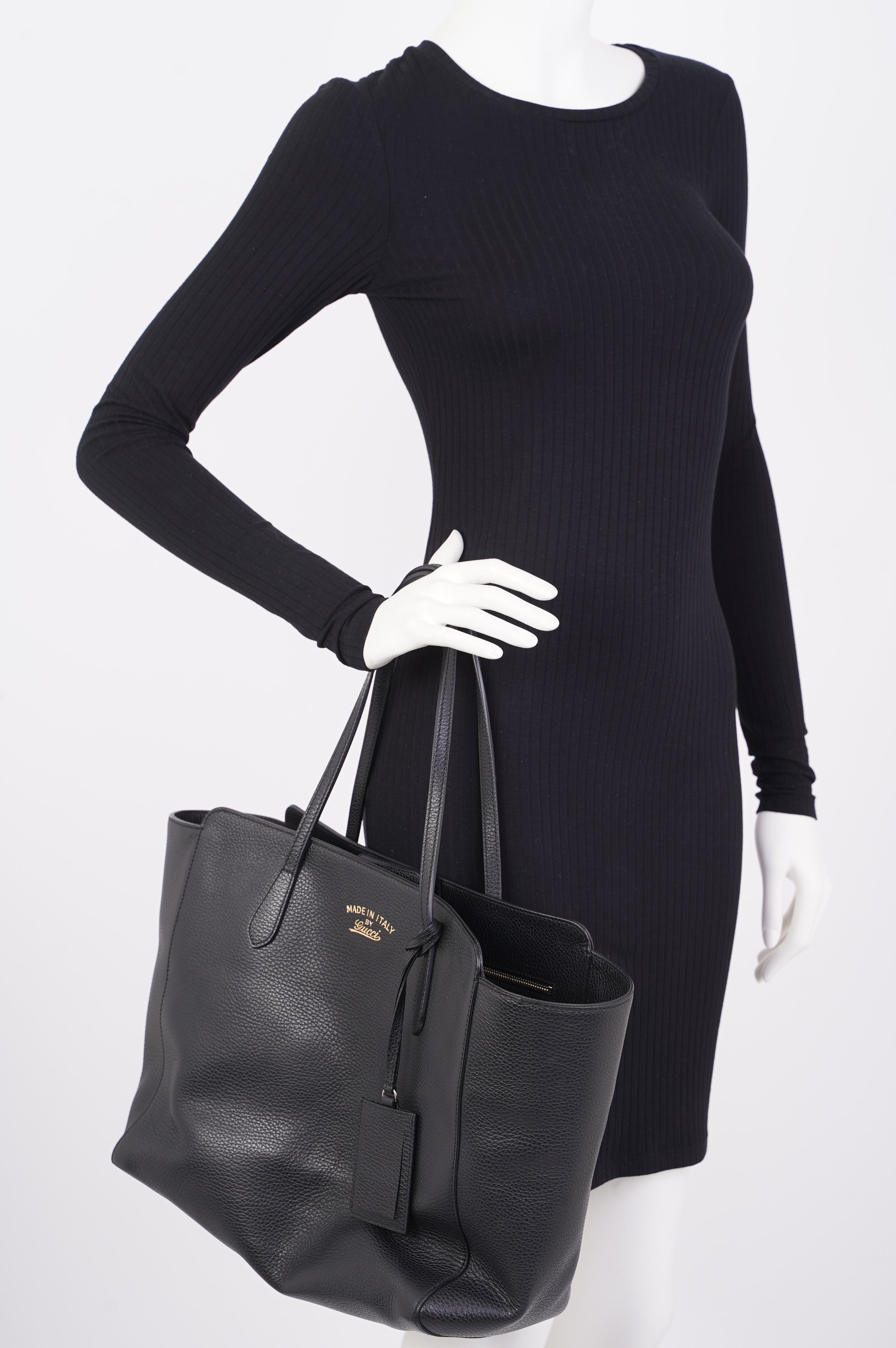 Gucci Tote Bag Black Leather
