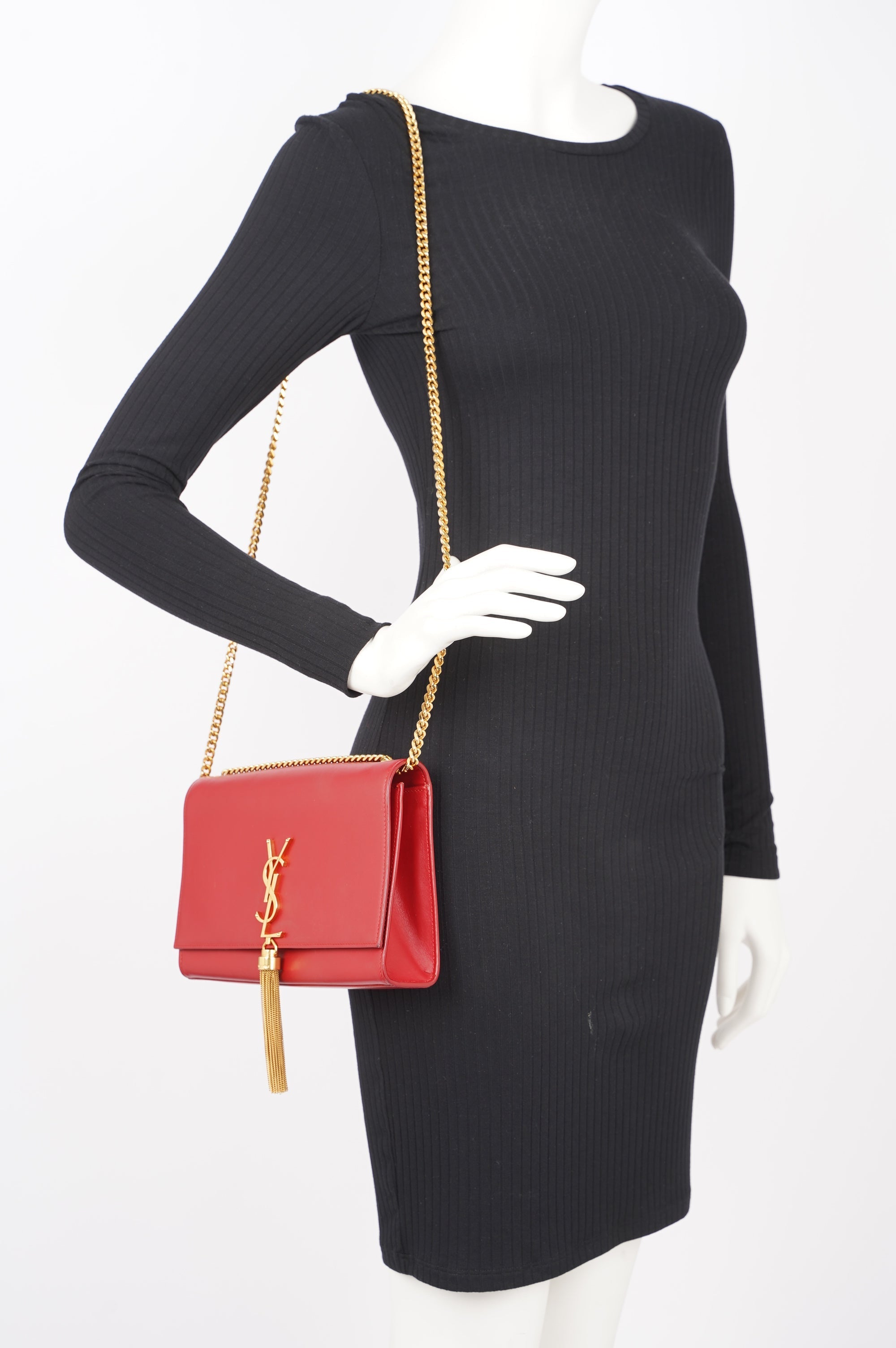 Saint Laurent Kate Tassle Bag Red / Gold Medium