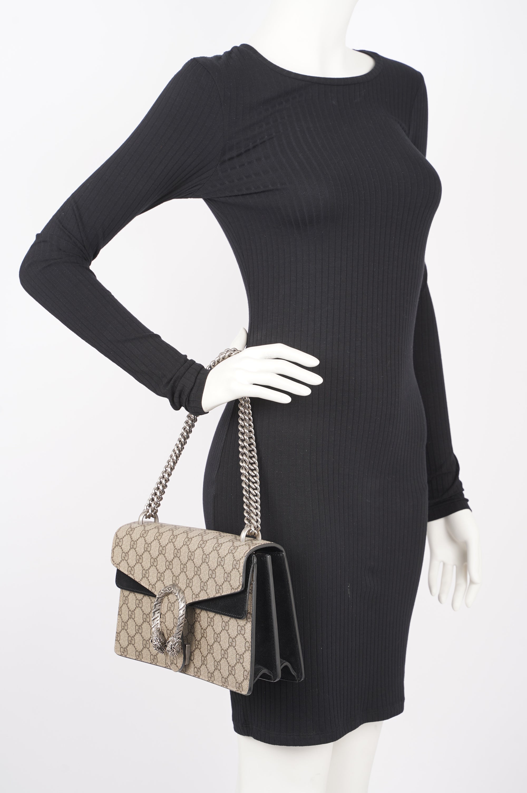 Gucci Womens Dionysus GG Bag Brown Canvas Medium