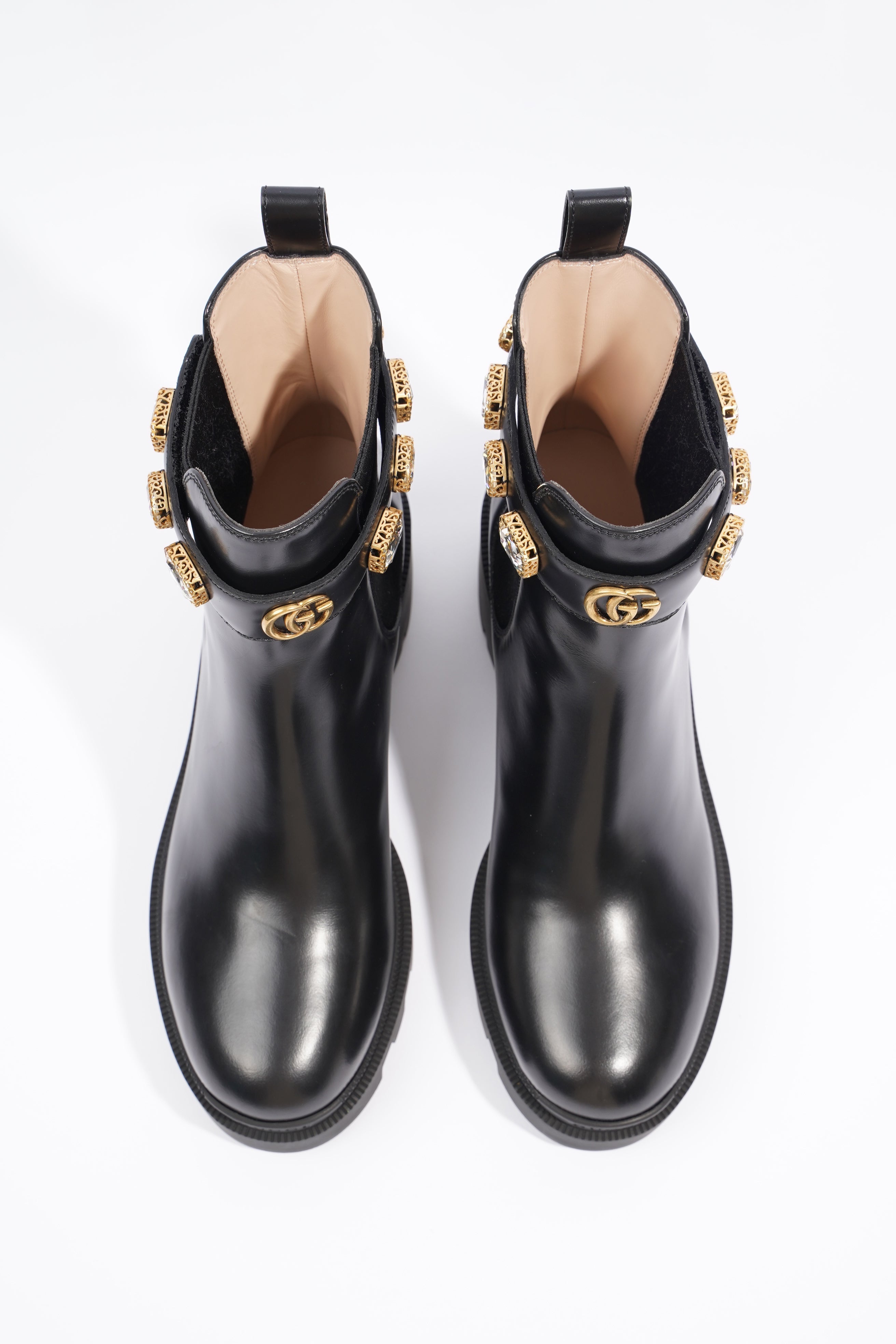 Gucci Womens Leather Ankle Boot With Belt Black EU 40 / UK 7