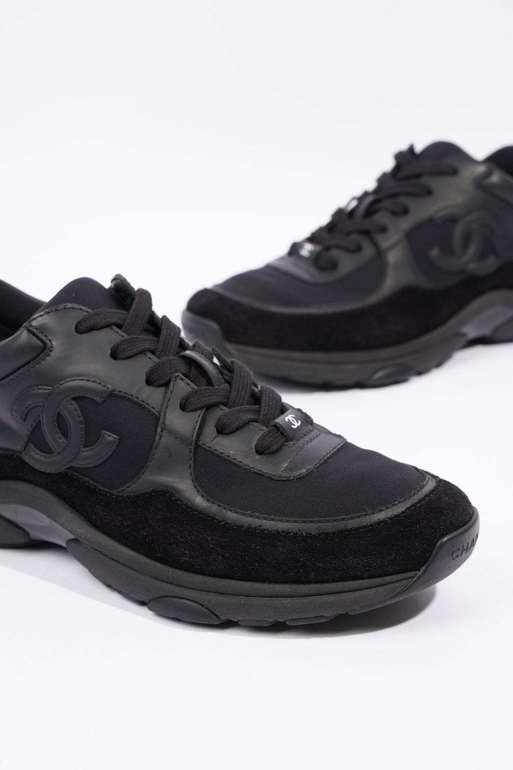 Chanel Womens Runner Black Suede EU 39.5 / UK 6.5