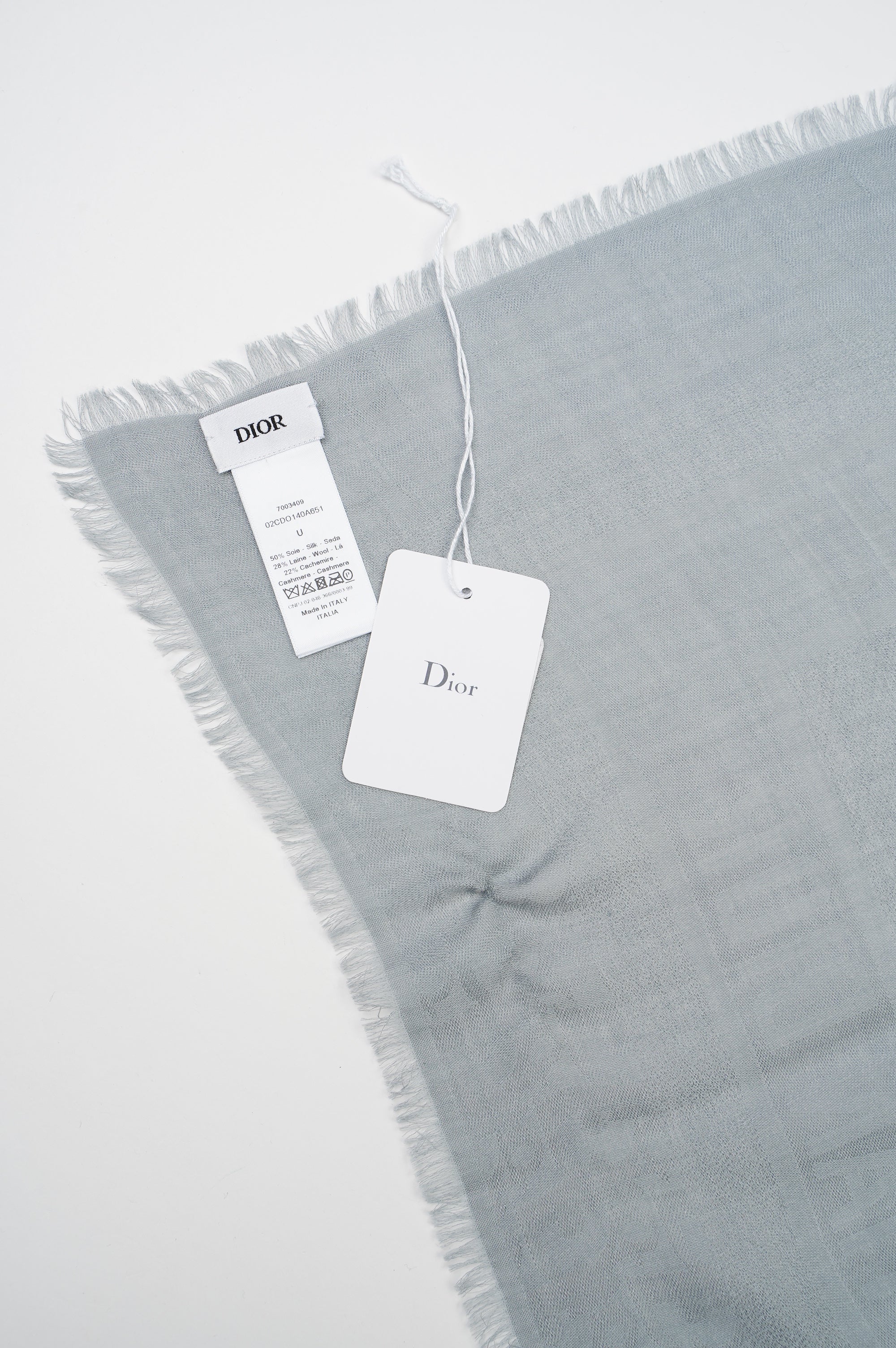 Christian Dior Womens Oblique Scarf Grey