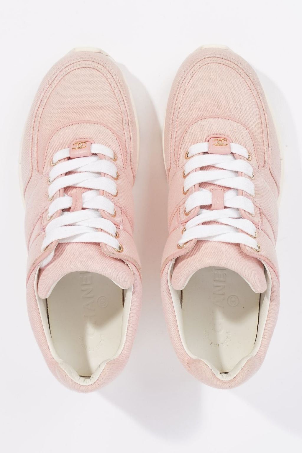 Chanel Womens Tennis Sneaker Salmon / White EU 37.5 / UK 4.5