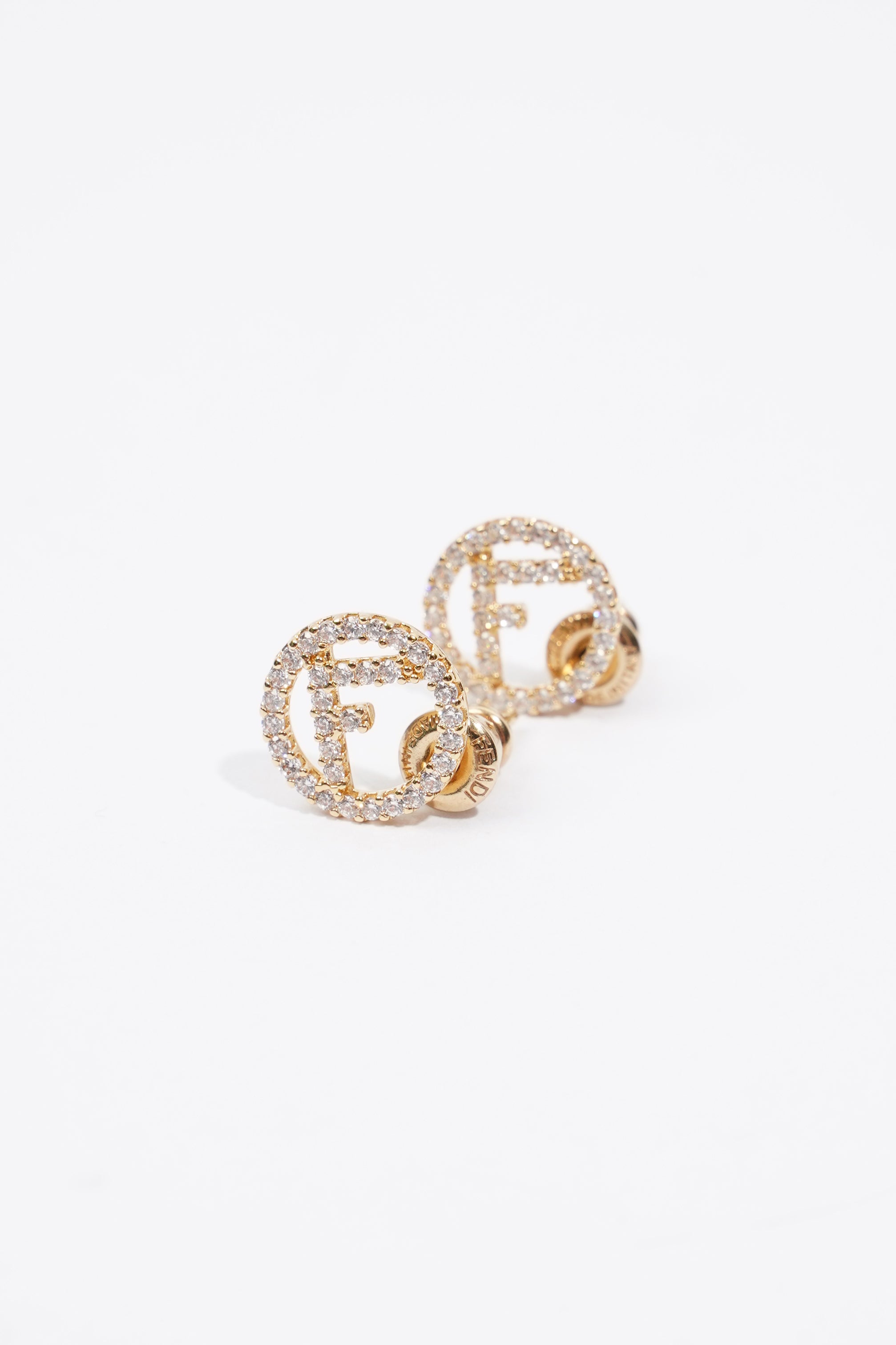 Fendi Womens F is Fendi Golden Finish Base Metal / Rhinestones