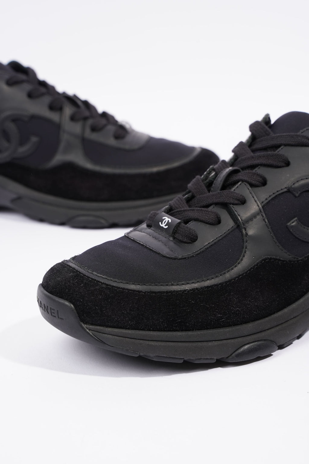 Chanel Womens Runner Black Suede EU 39.5 / UK 6.5