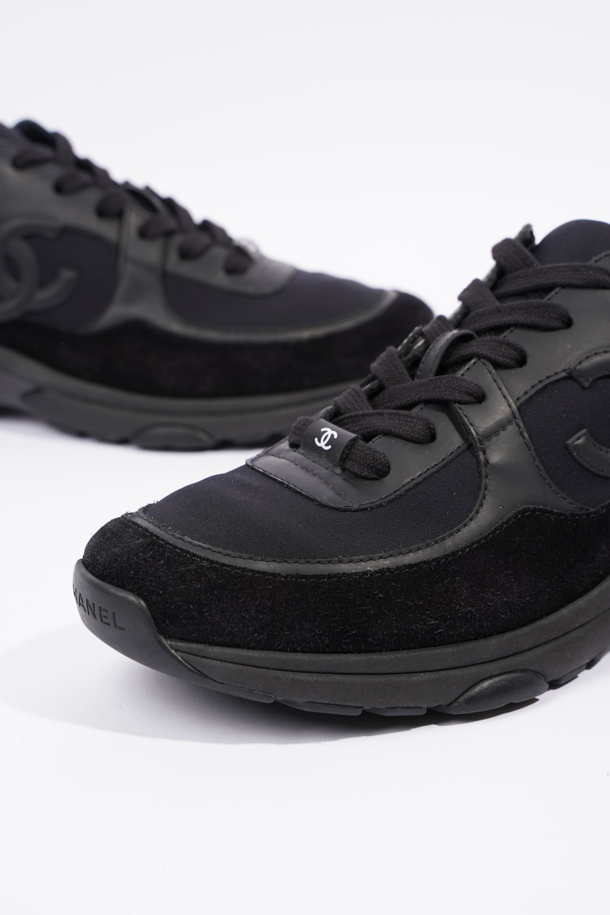 Chanel Womens Runner Black Suede EU 39.5 / UK 6.5