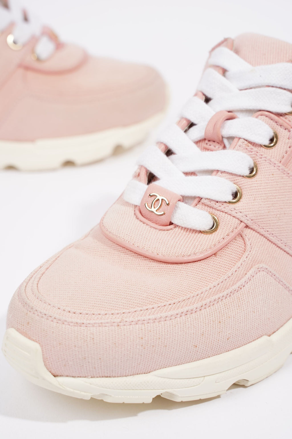 Chanel Womens Tennis Sneaker Salmon / White EU 37.5 / UK 4.5