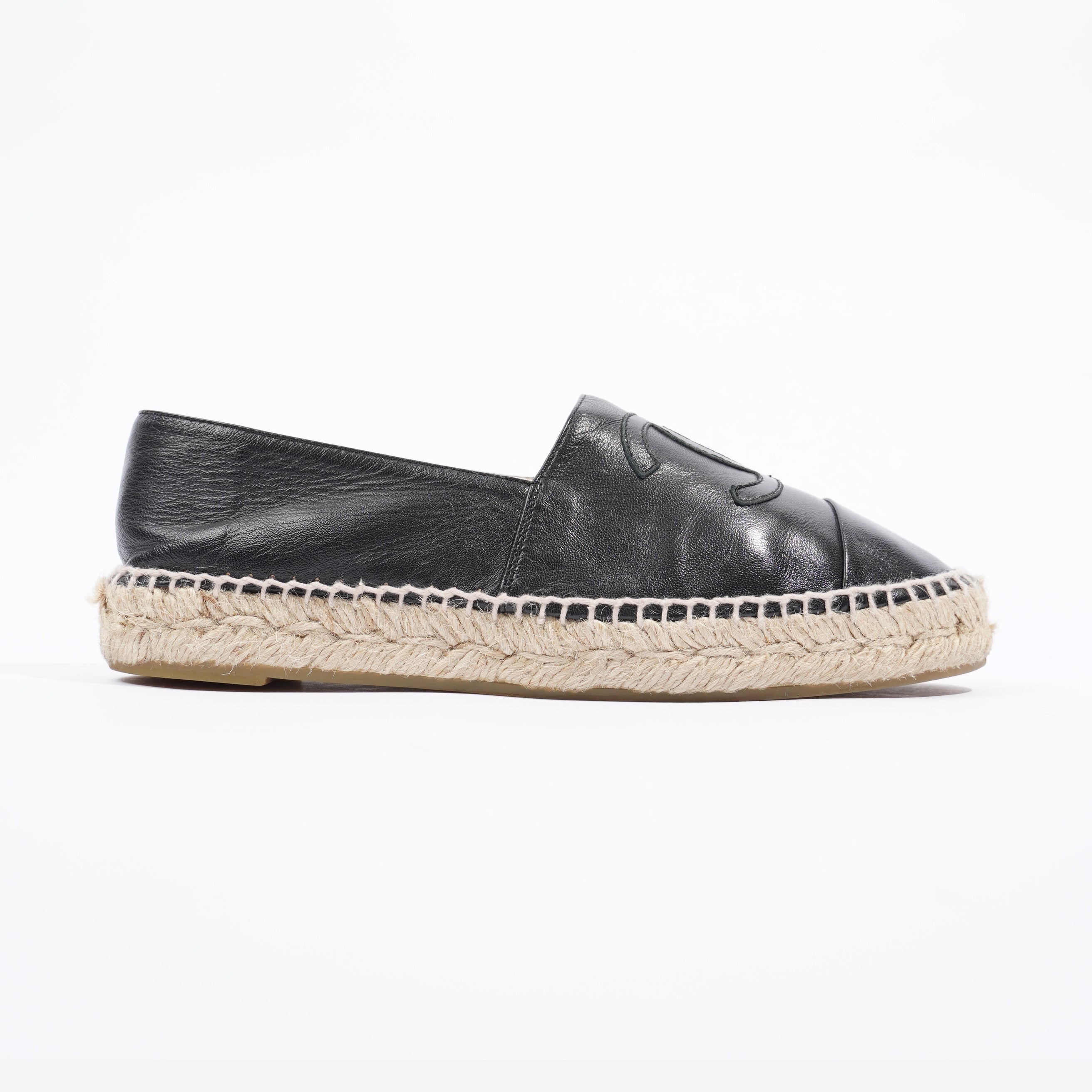 Chanel Espadrilles Black Leather EU 38 / UK 5