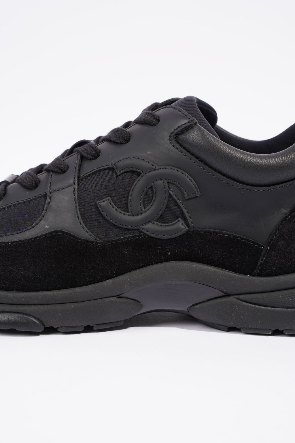 Chanel Womens Runner Black Suede EU 39.5 / UK 6.5