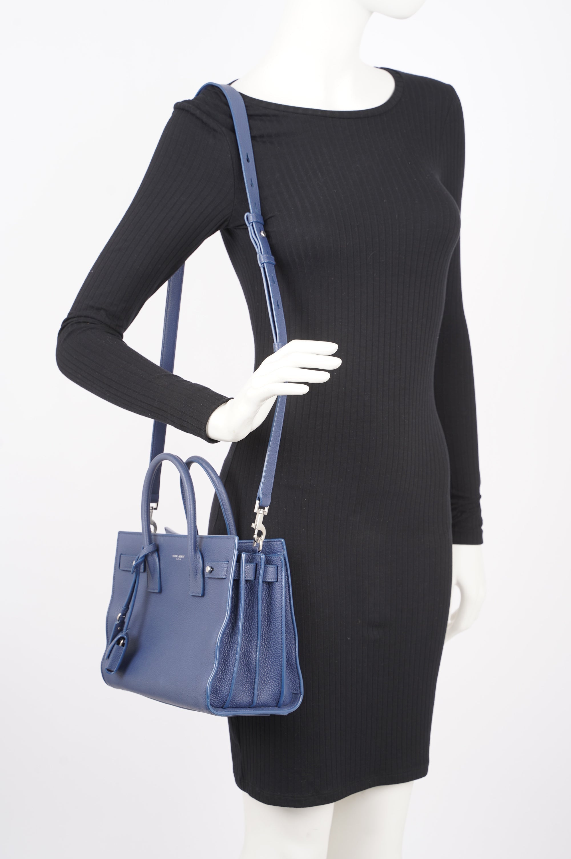 Saint Laurent Womens Sac De Jour Blue Baby