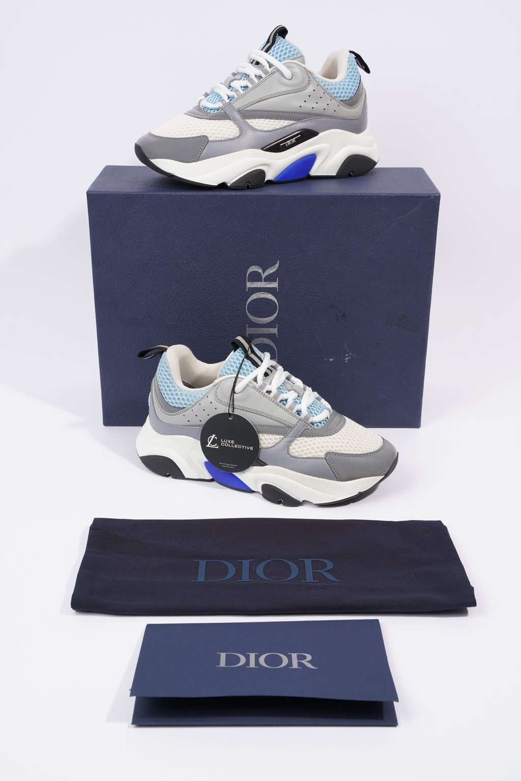 Christian Dior B22 White / Grey / Light Blue Mesh EU 37 UK 4