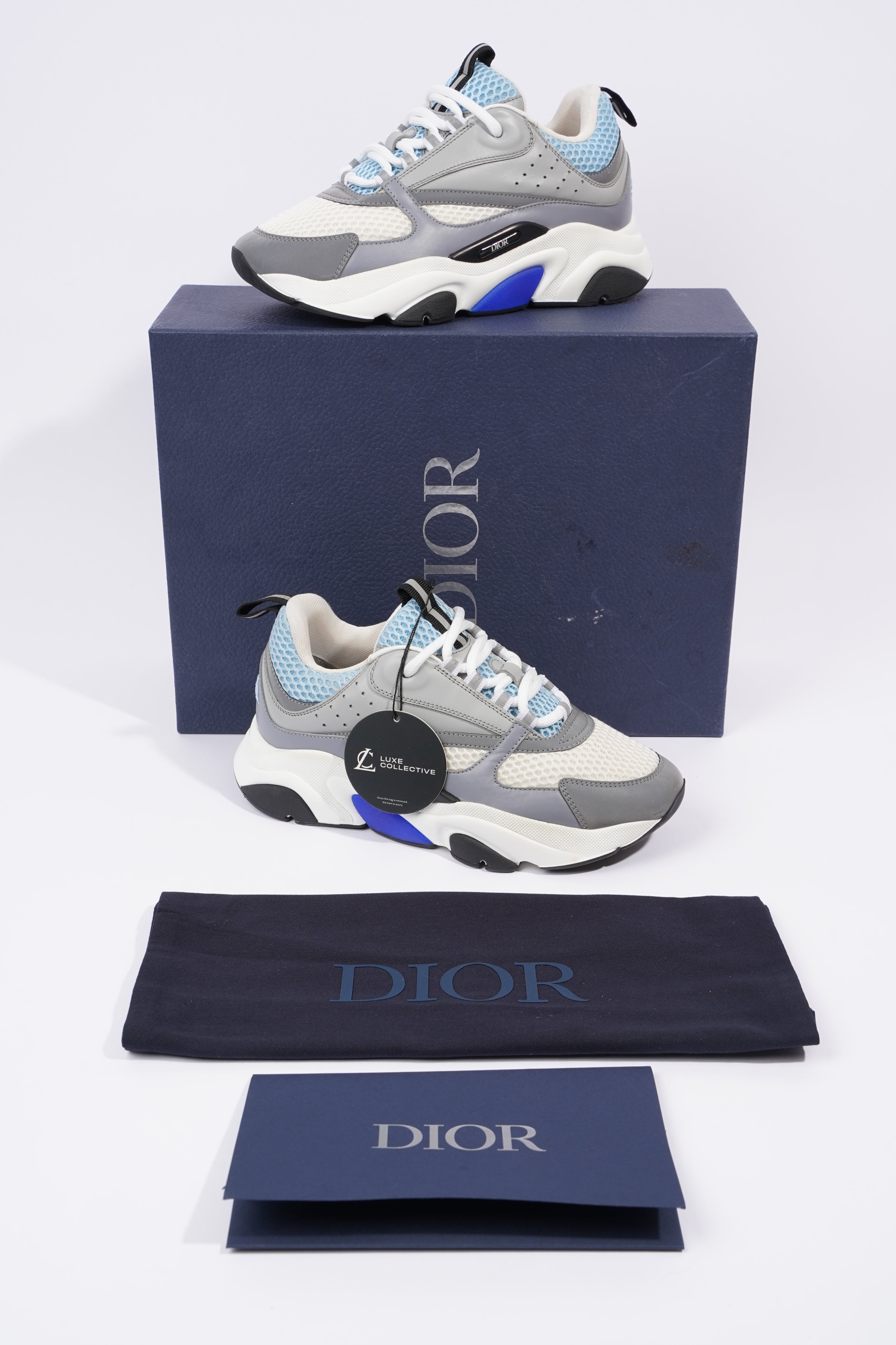 Christian Dior B22 White / Grey / Light Blue Mesh EU 37 UK 4