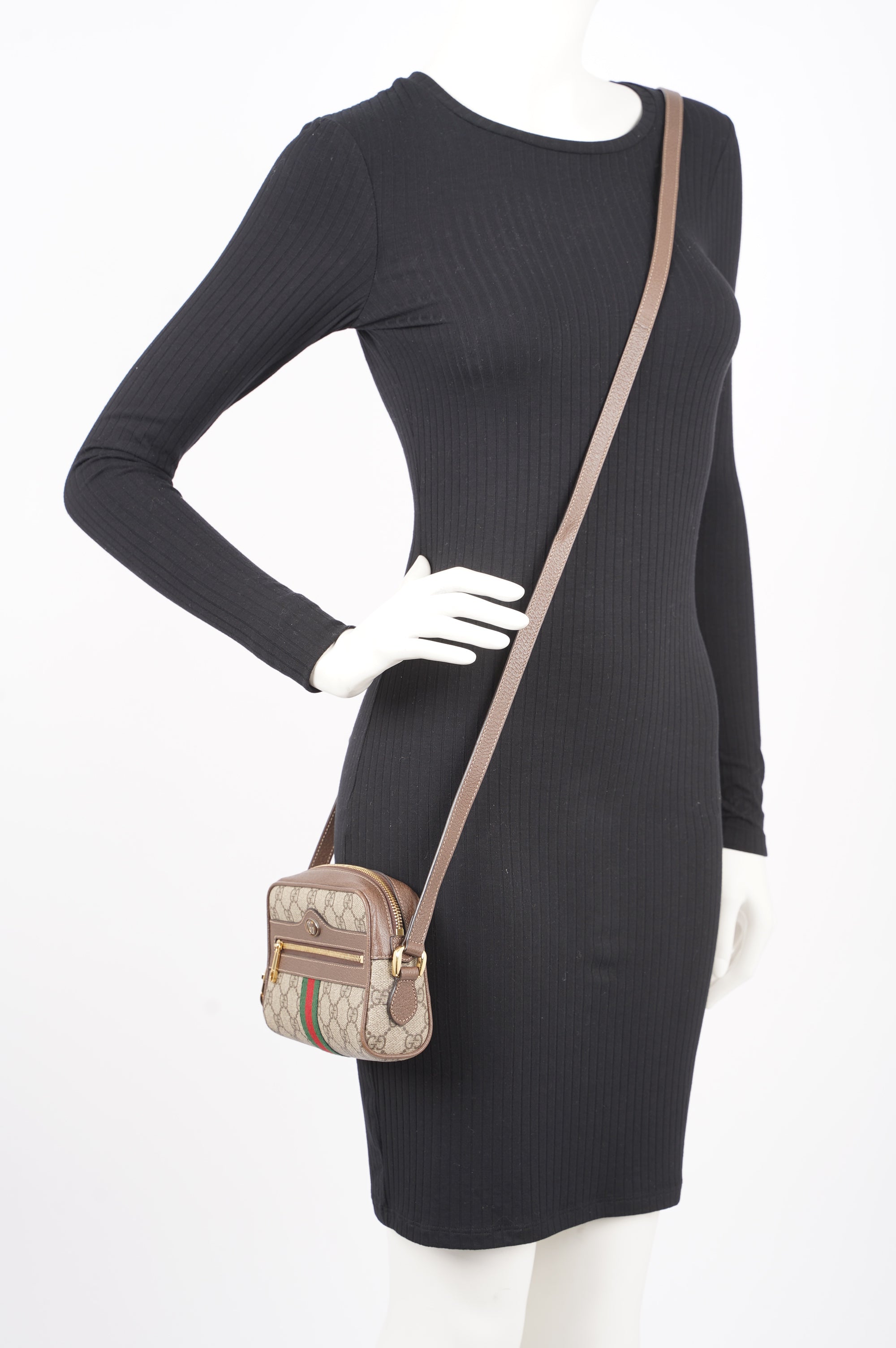 Gucci Womens Ophidia GG Mini Bag Supreme / Brown