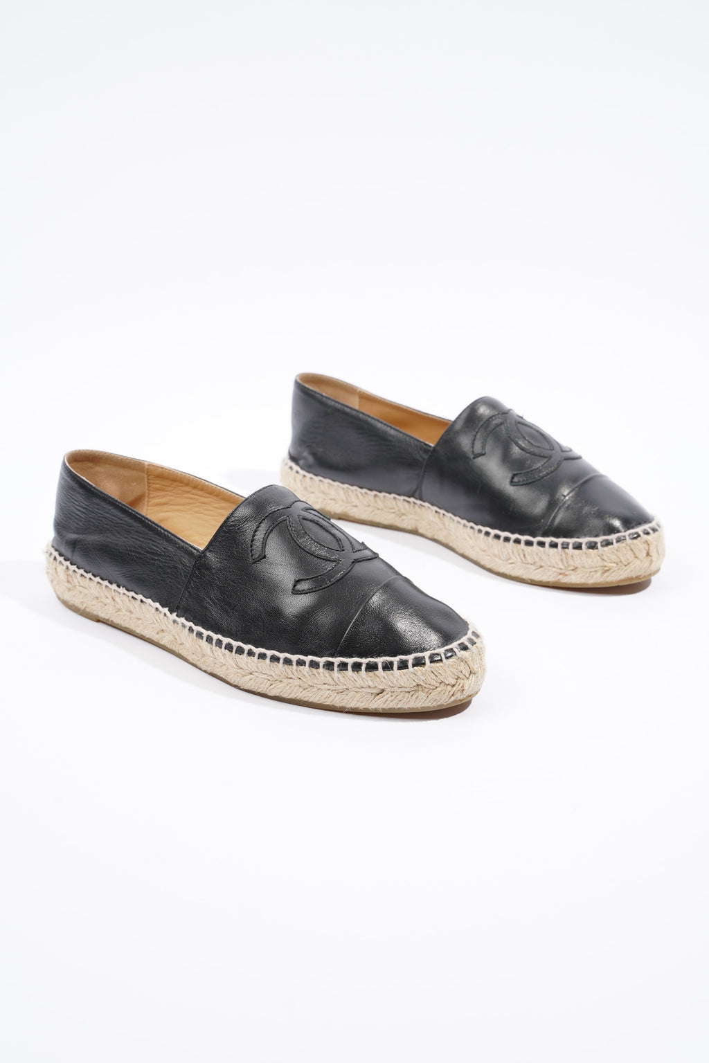 Chanel Espadrilles Black Leather EU 38 / UK 5