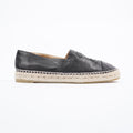 Chanel Womens Espadrilles Black Leather EU 41 / UK 8