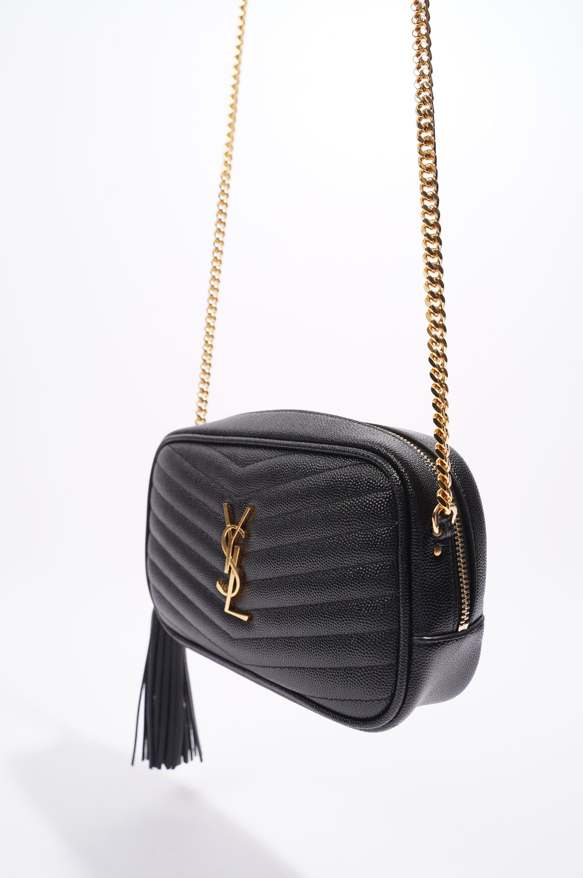 Saint Laurent Lou Camera Bag Black Leather Mini