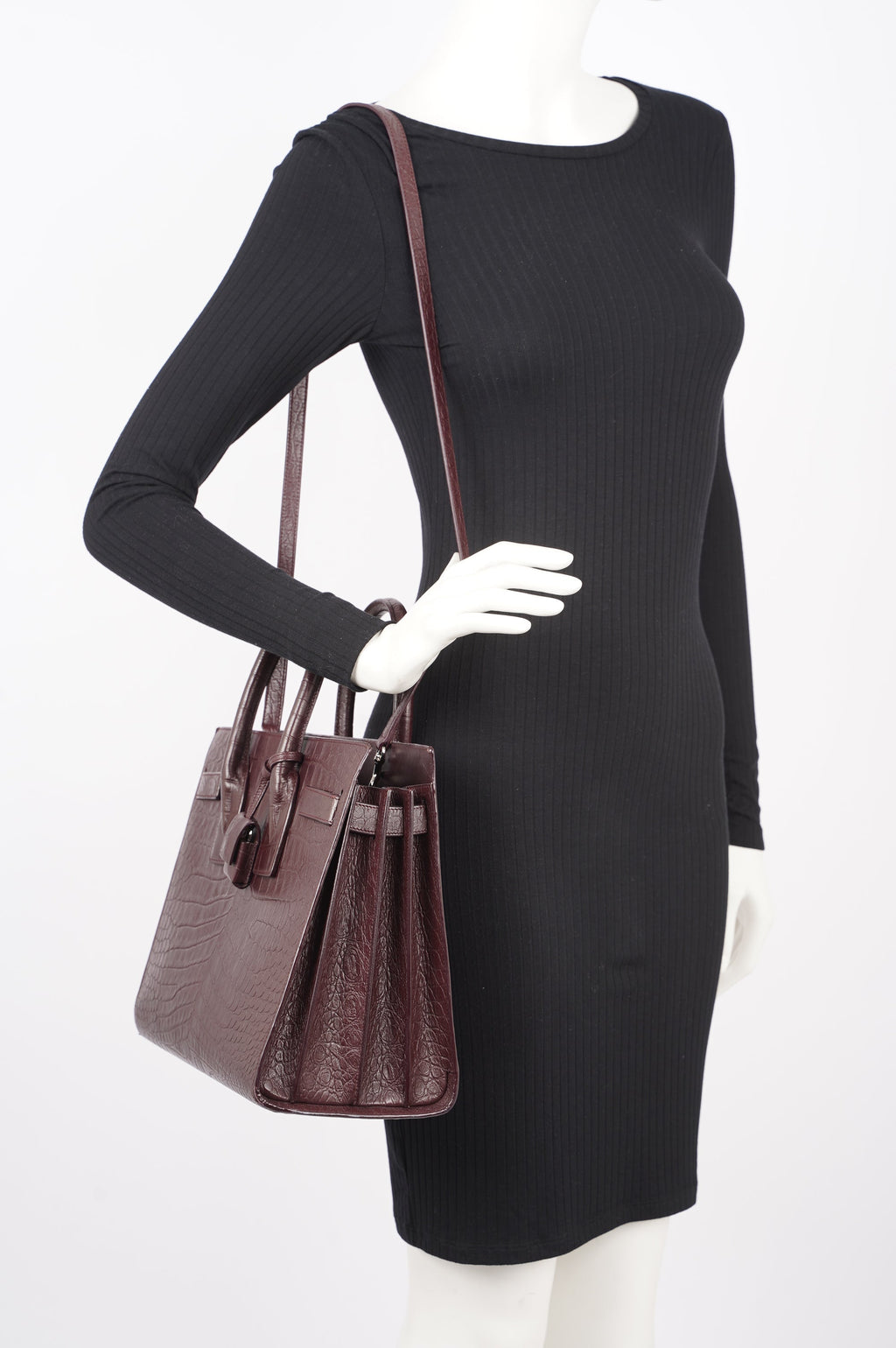 Saint Laurent Womens Sac De Jour Oxblood Small