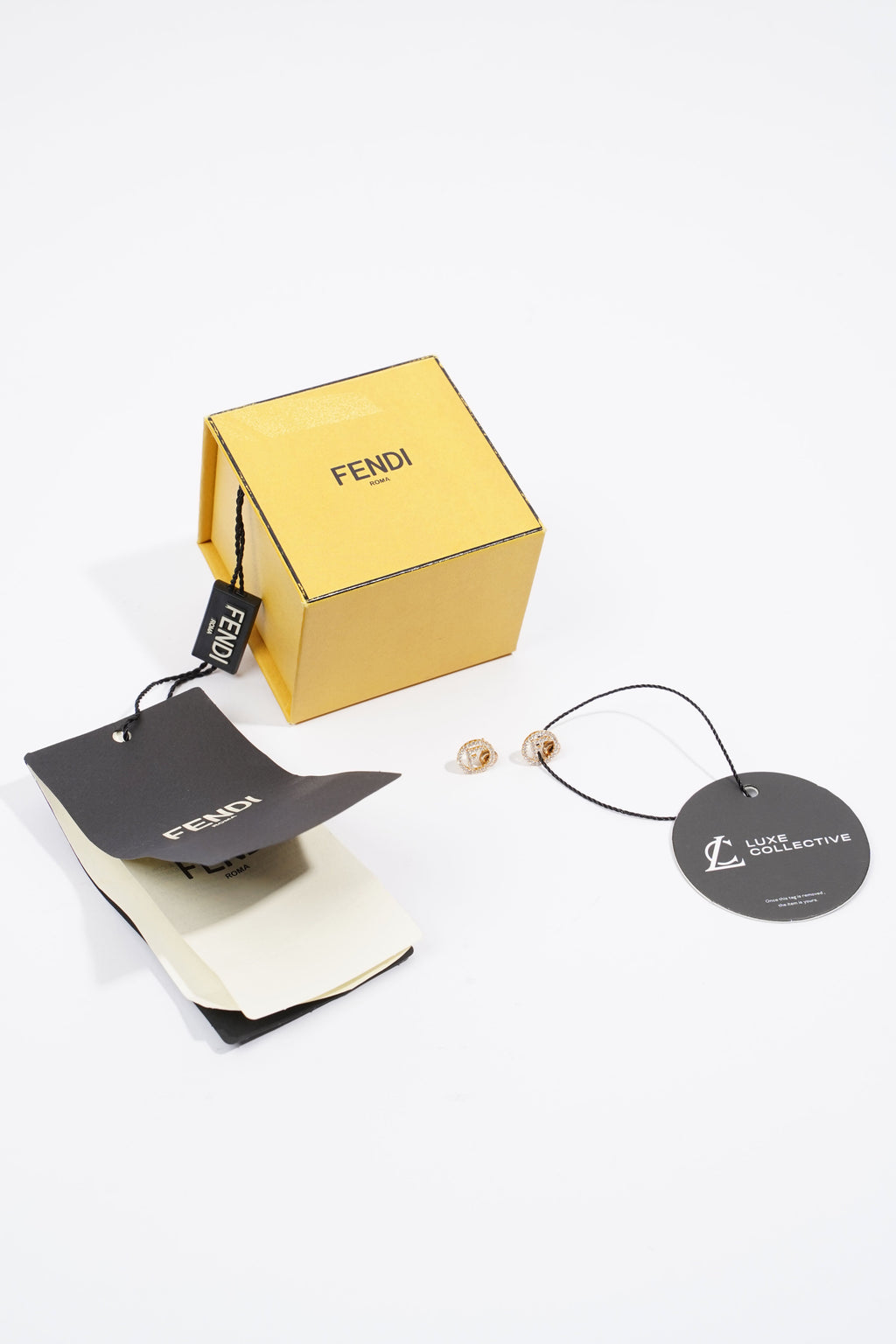 Fendi Womens F is Fendi Golden Finish Base Metal / Rhinestones