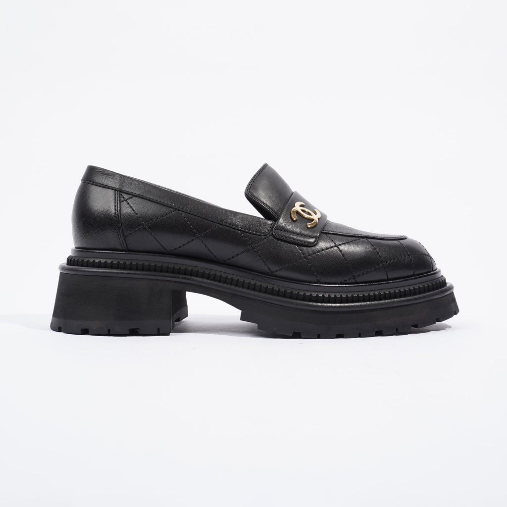 Chanel Moccasins Black Leather EU 38 / UK 5