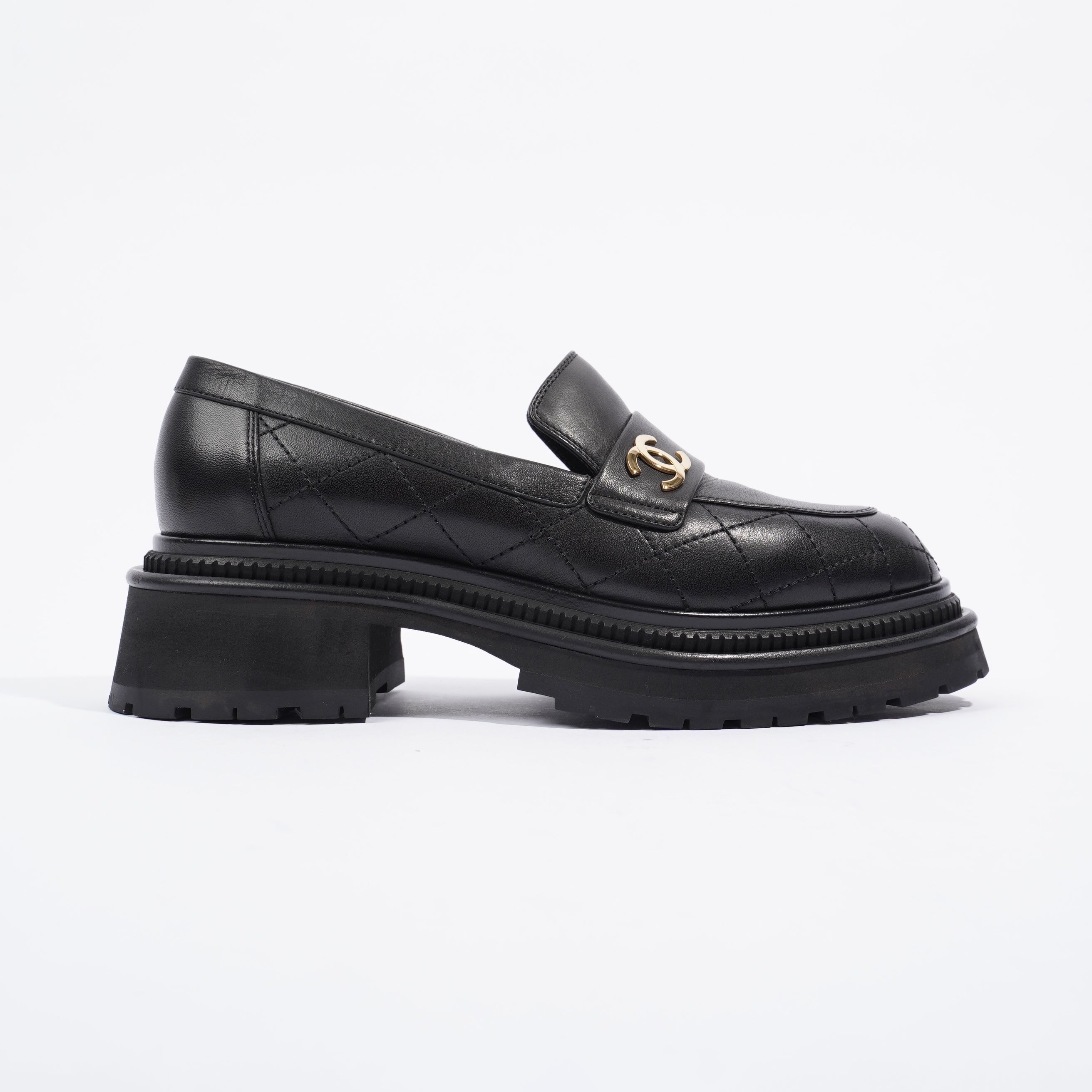 Chanel Moccasins Black Leather EU 38 / UK 5