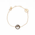 Fendi F Bracelet Golden Finish Metal / Rhinestones
