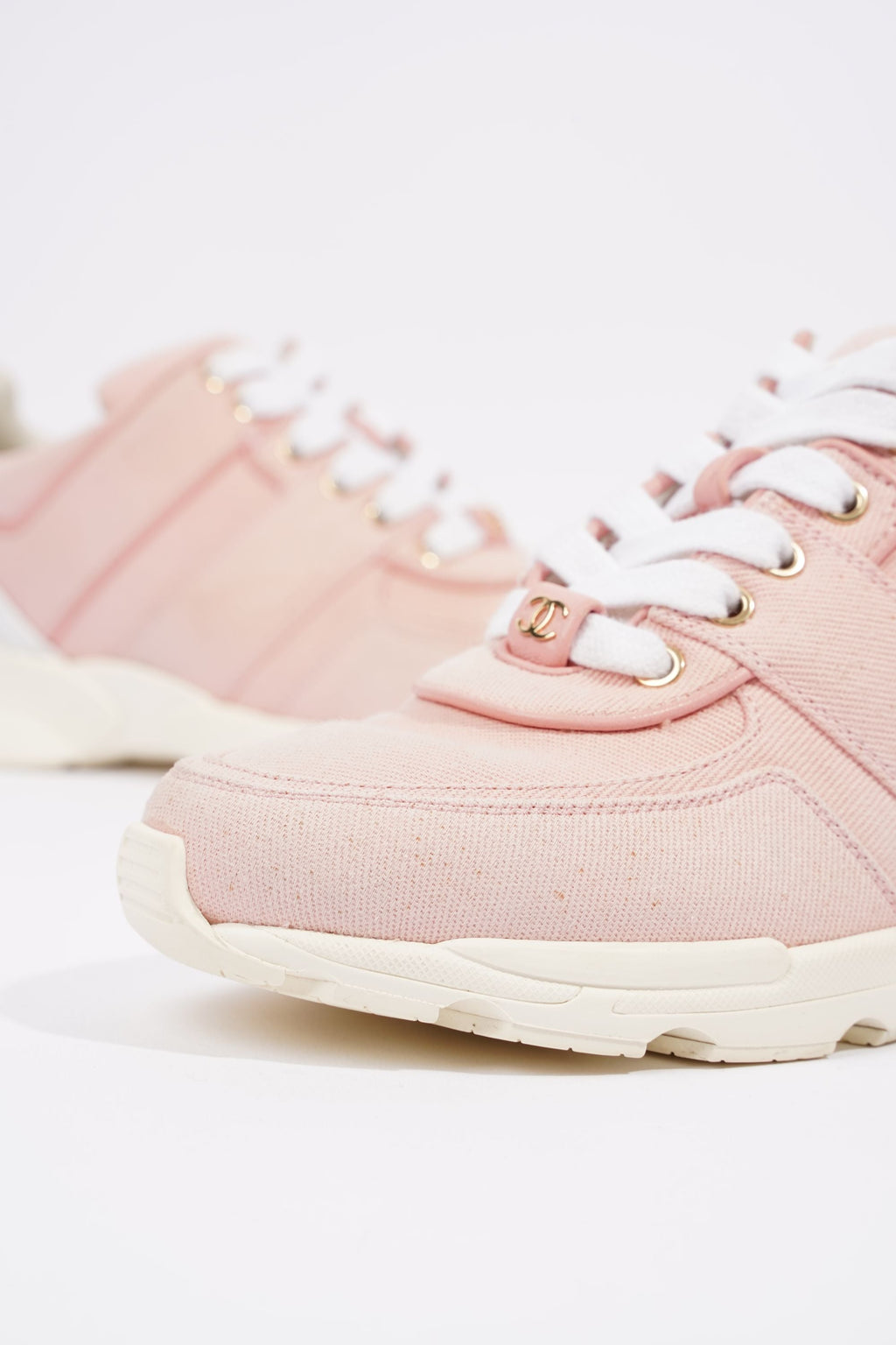 Chanel Womens Tennis Sneaker Salmon / White EU 37.5 / UK 4.5
