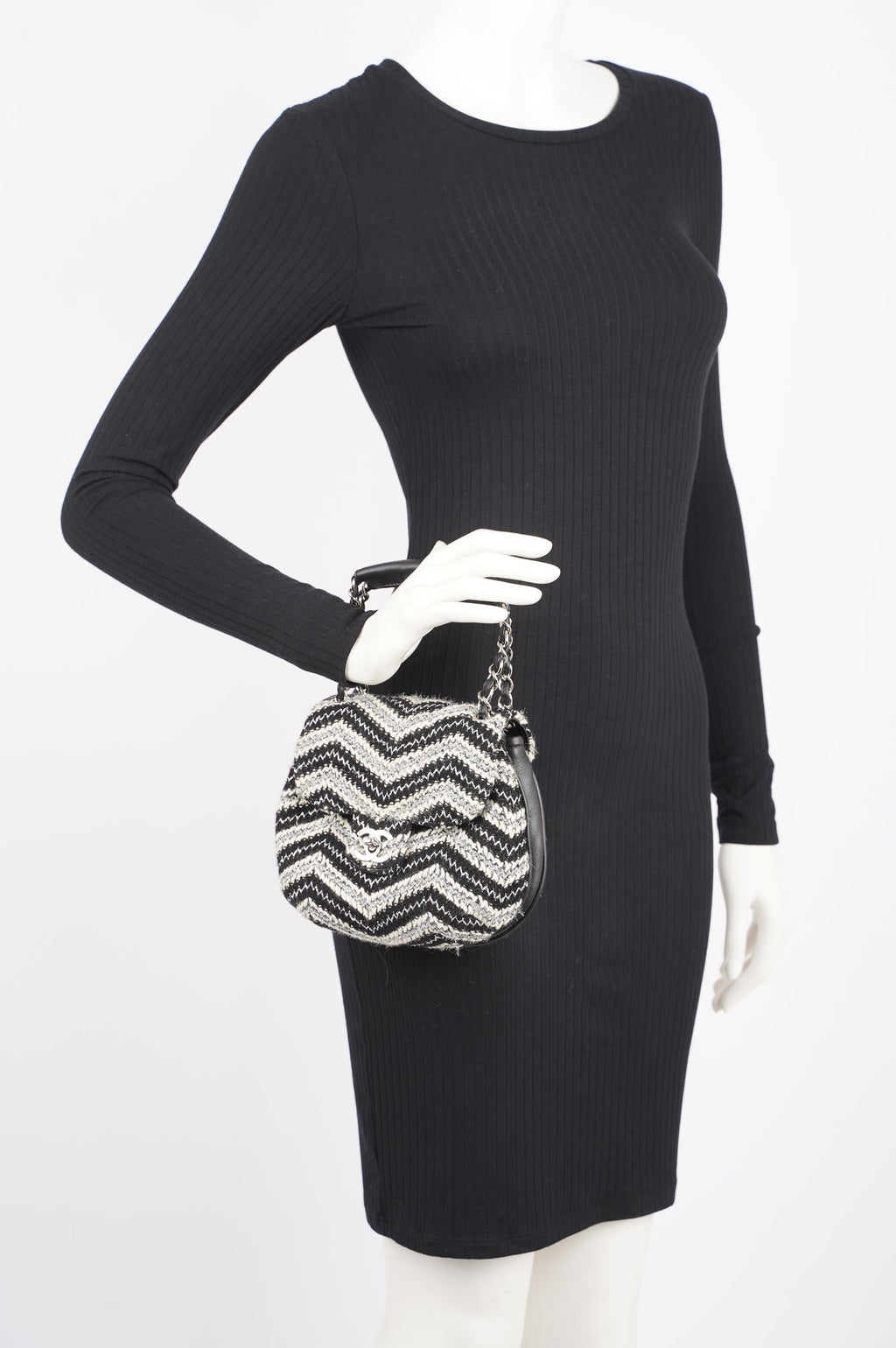 Chanel Womens Chevron Tweed Multi