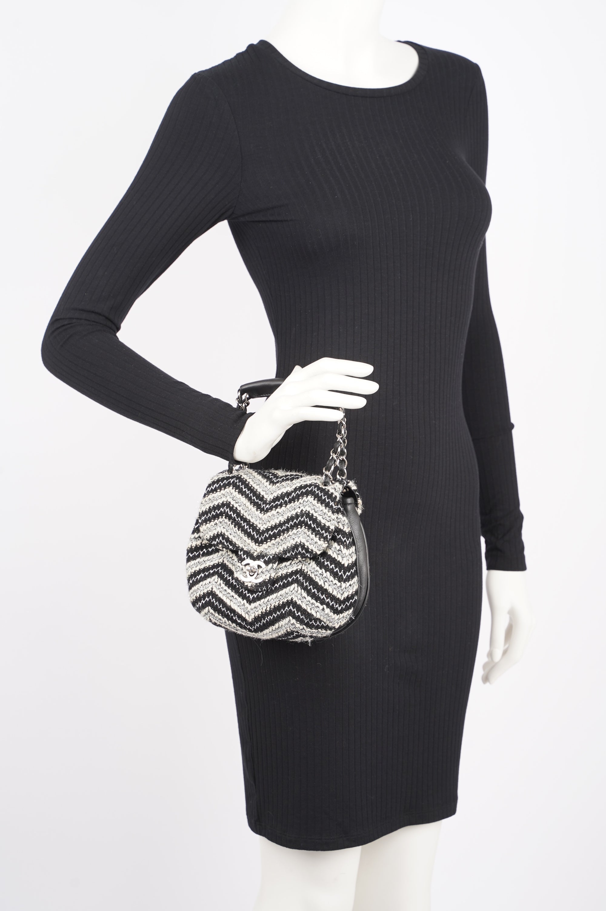 Chanel Womens Chevron Tweed Multi