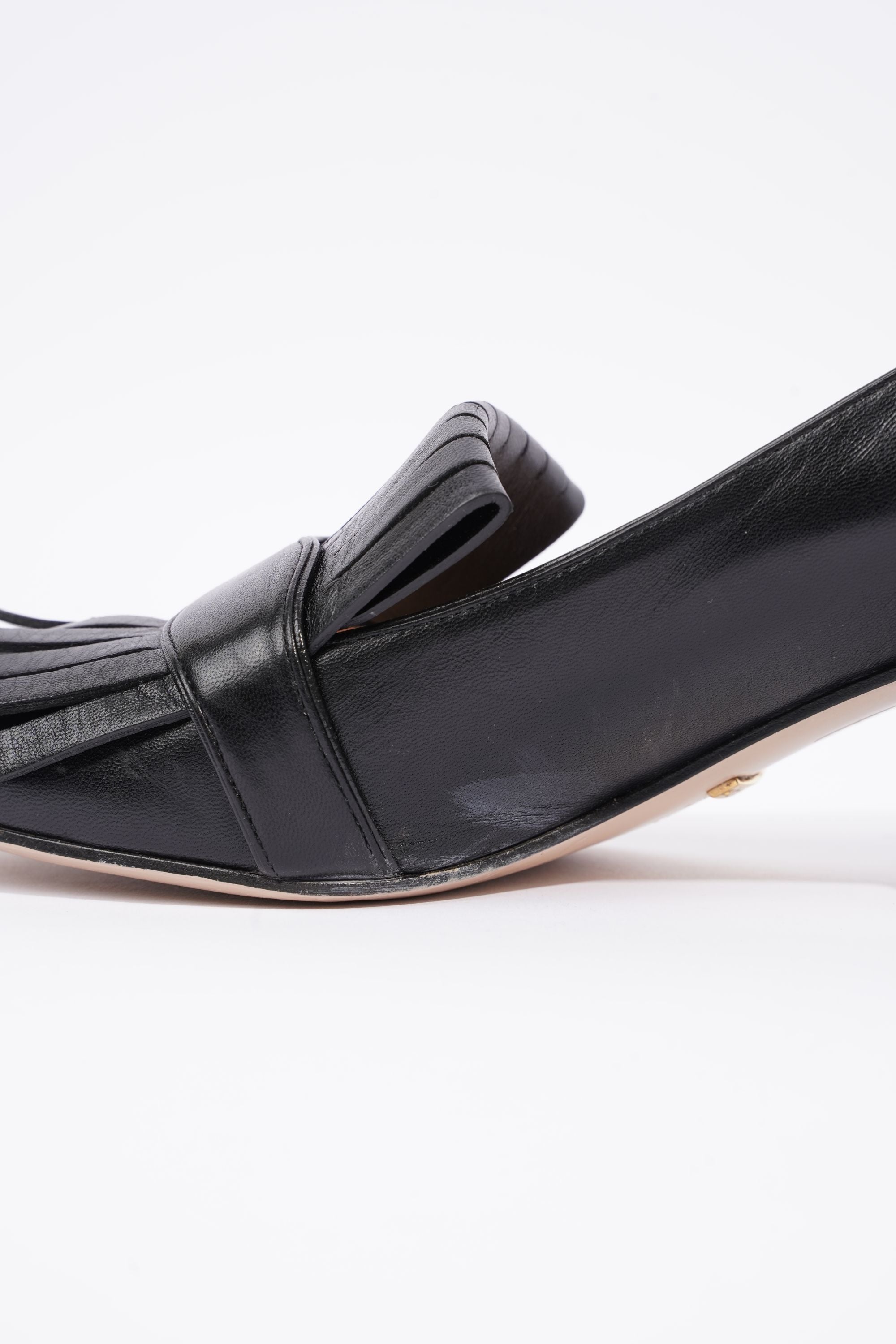 Gucci Womens Marmont Fringed Mule Black / Gold EU 38 / UK 5
