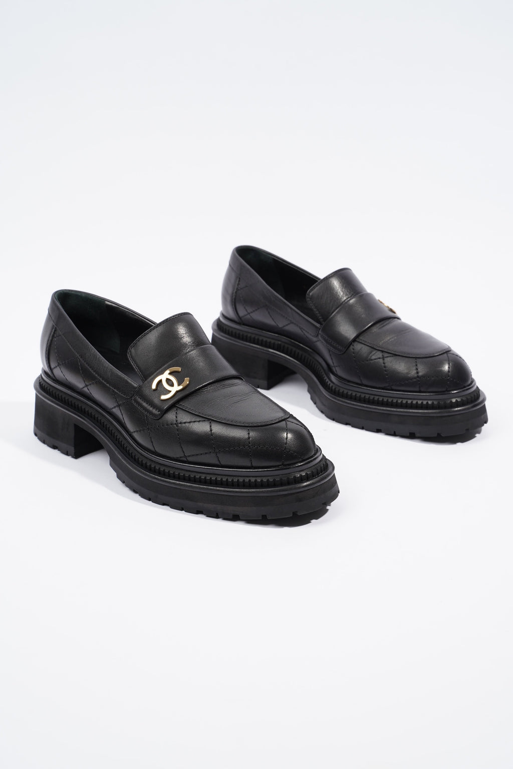 Chanel Moccasins Black Leather EU 38 / UK 5
