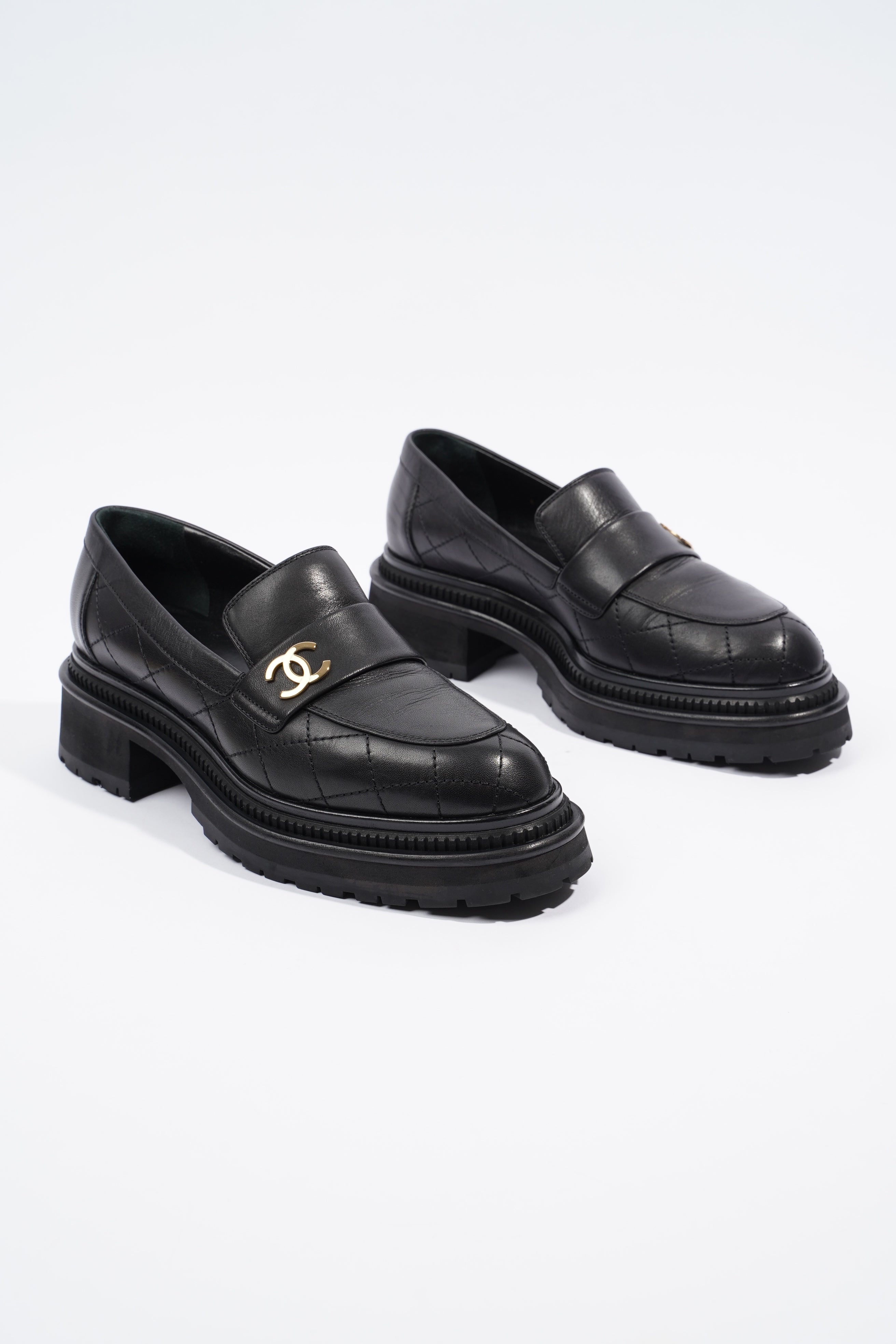 Chanel Moccasins Black Leather EU 38 / UK 5