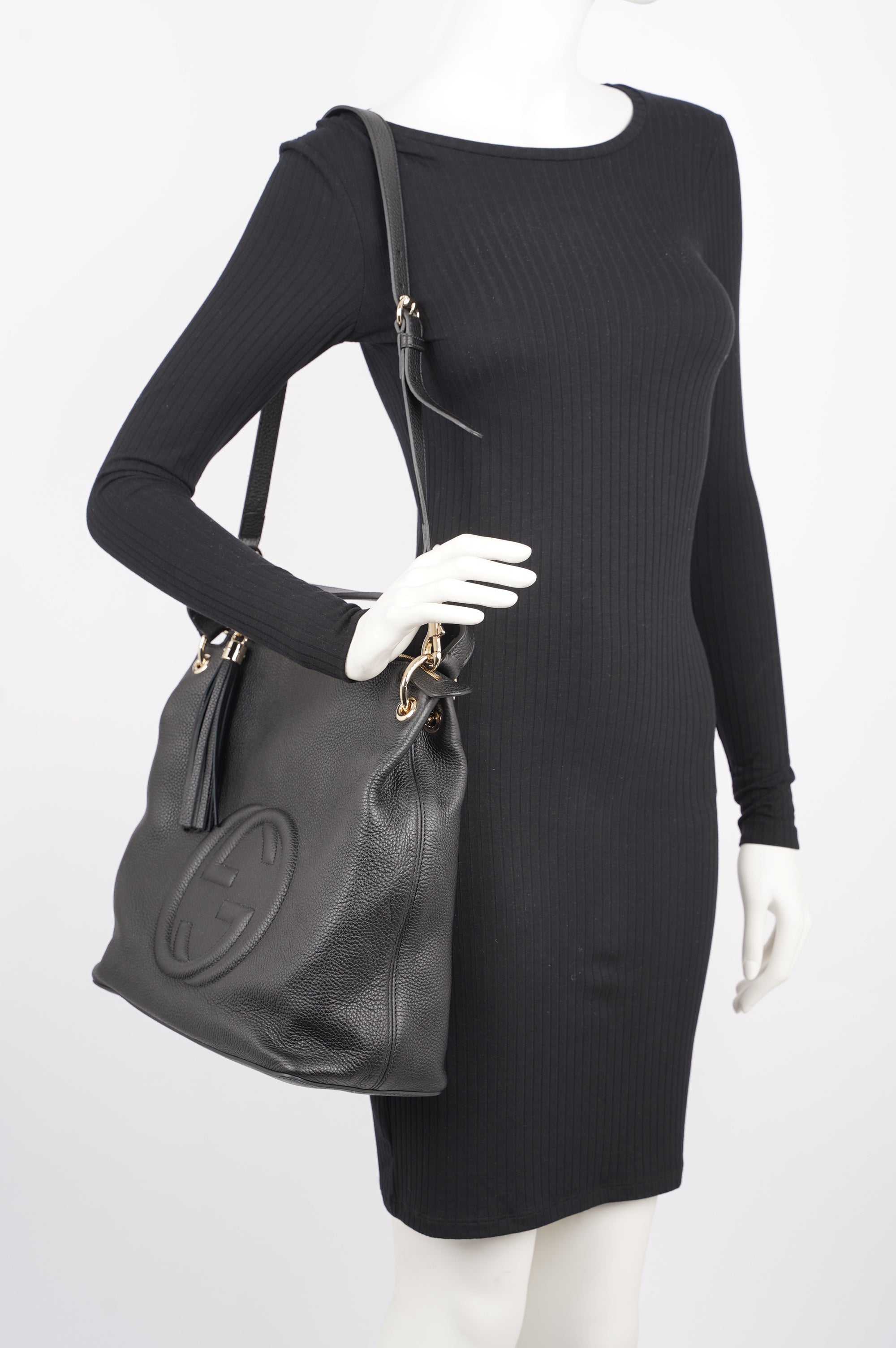 Gucci Womens Soho Shoulder Bag Black
