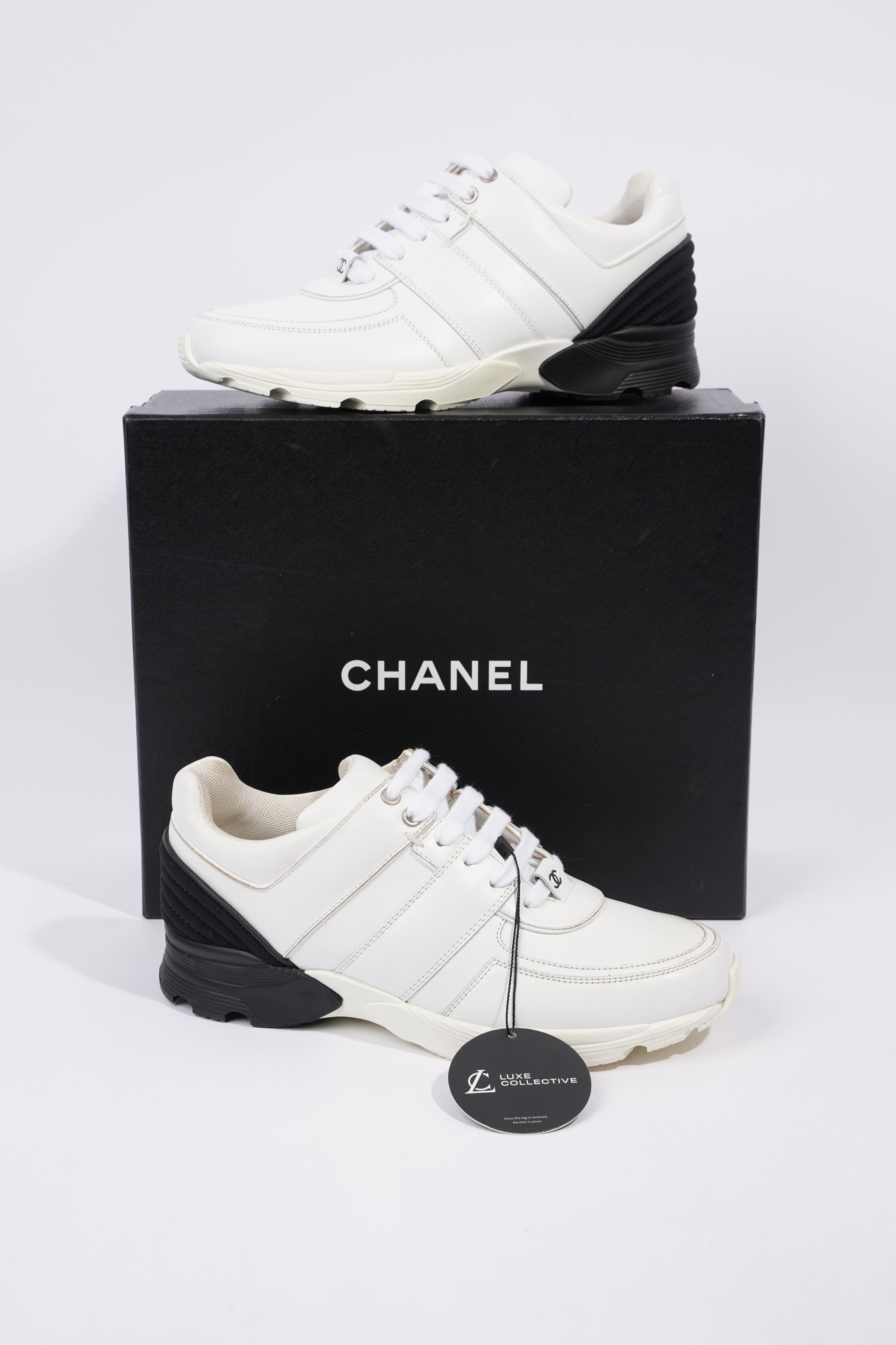 Chanel Womens Tennis Sneaker White EU 39.5 / UK 6.5