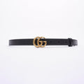 Gucci Womens Skinny Marmont Belt Black / Gold 80cm / 32"