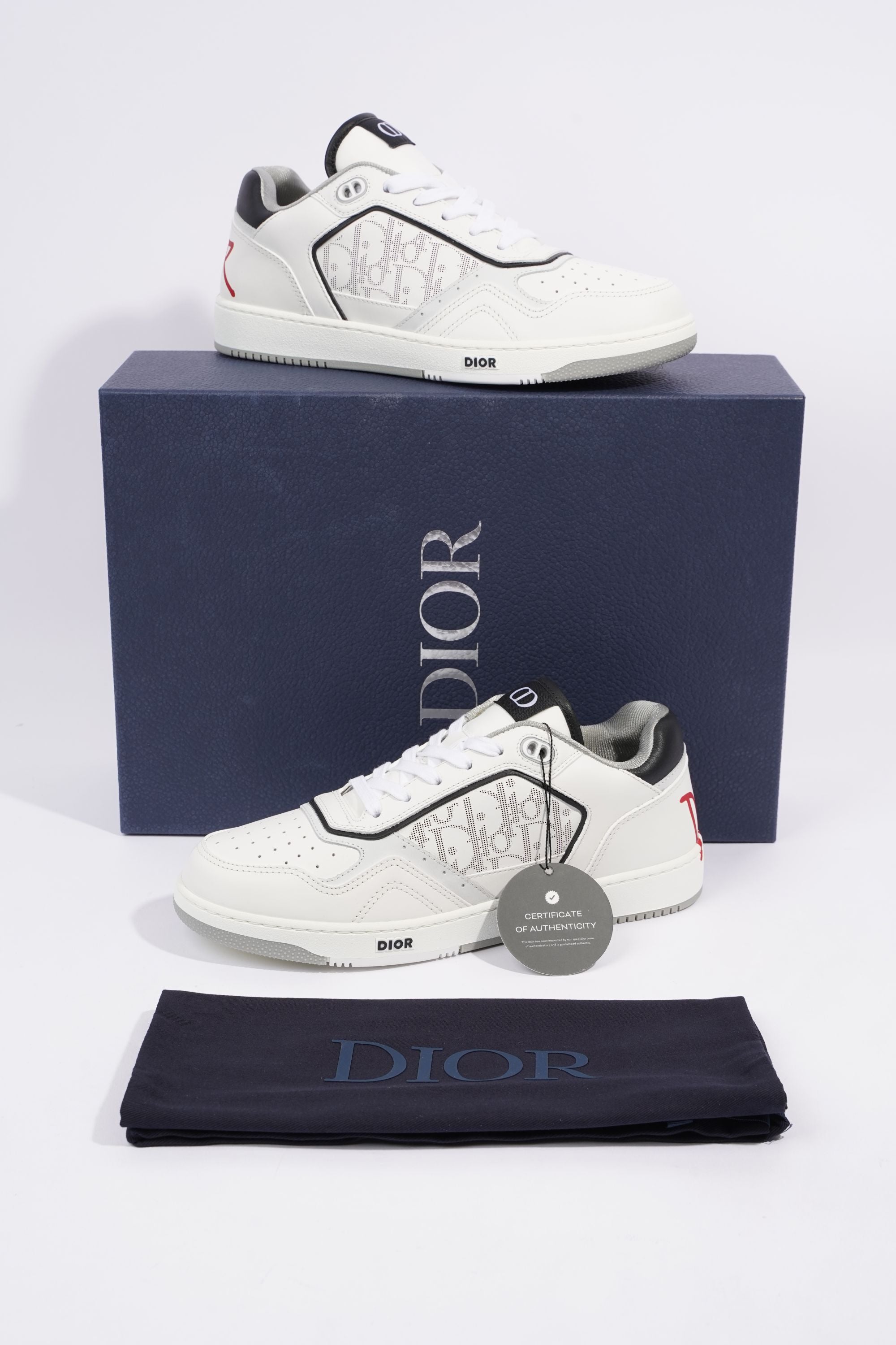 Christian Dior x Stussy Mens B27 Low Top White / Black / Red EU 41.5 / UK 7.5