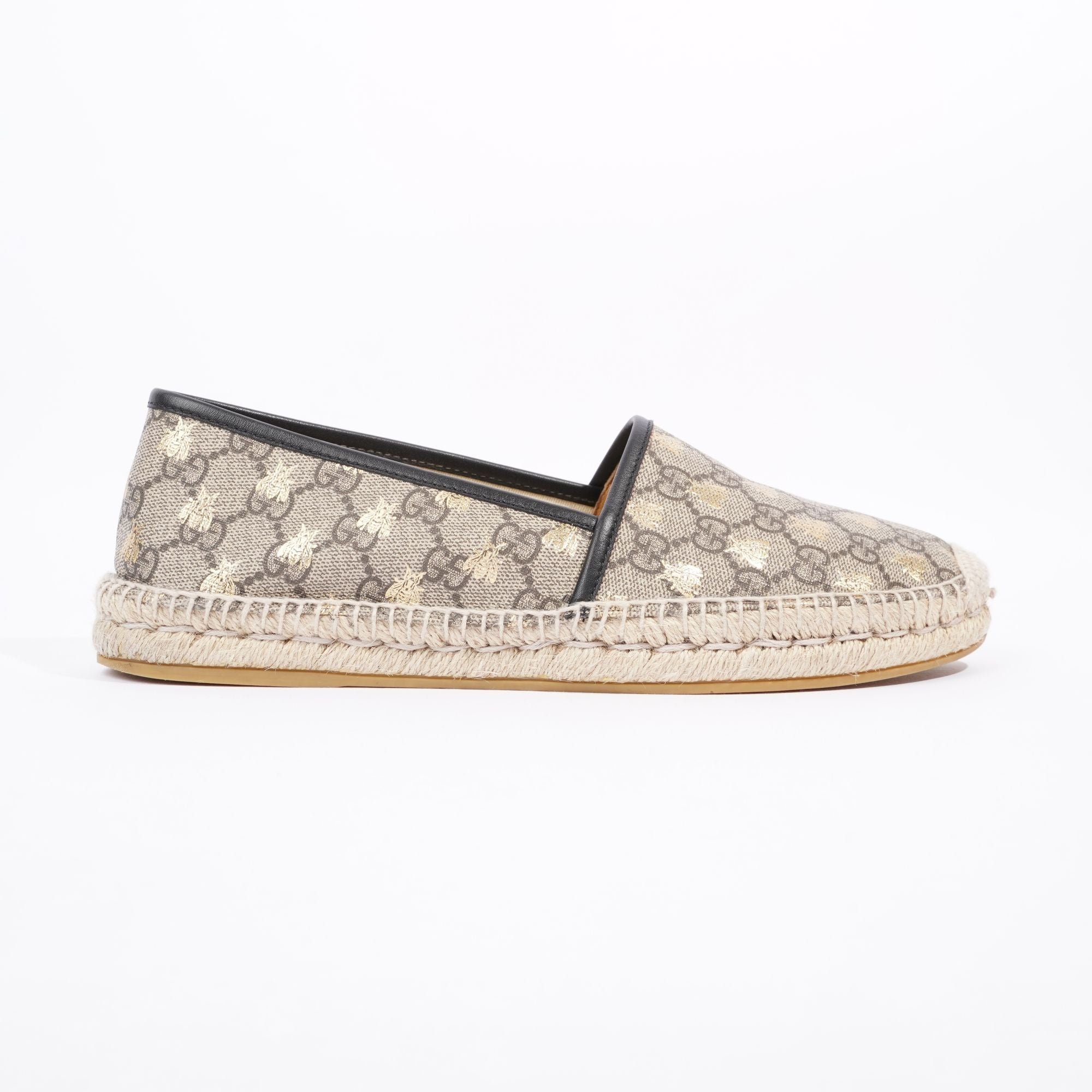 Gucci Mens Bee Espadrilles Beige / Gold EU 42 / UK 8