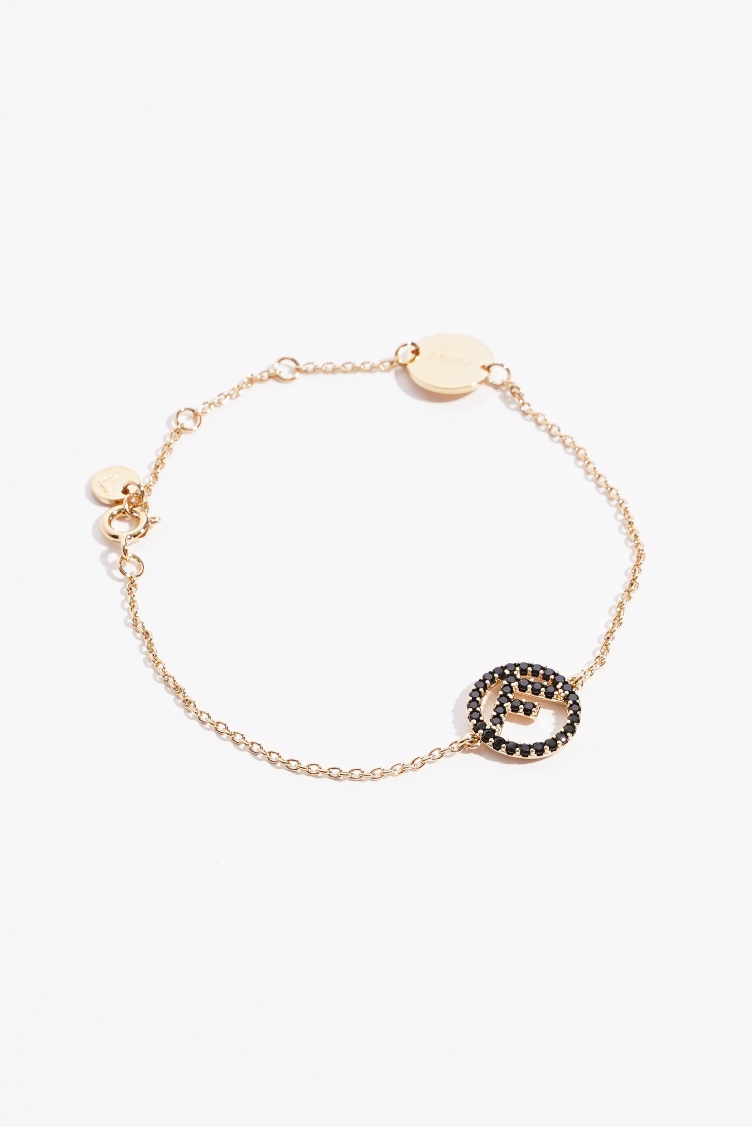Fendi F Bracelet Golden Finish Metal / Rhinestones