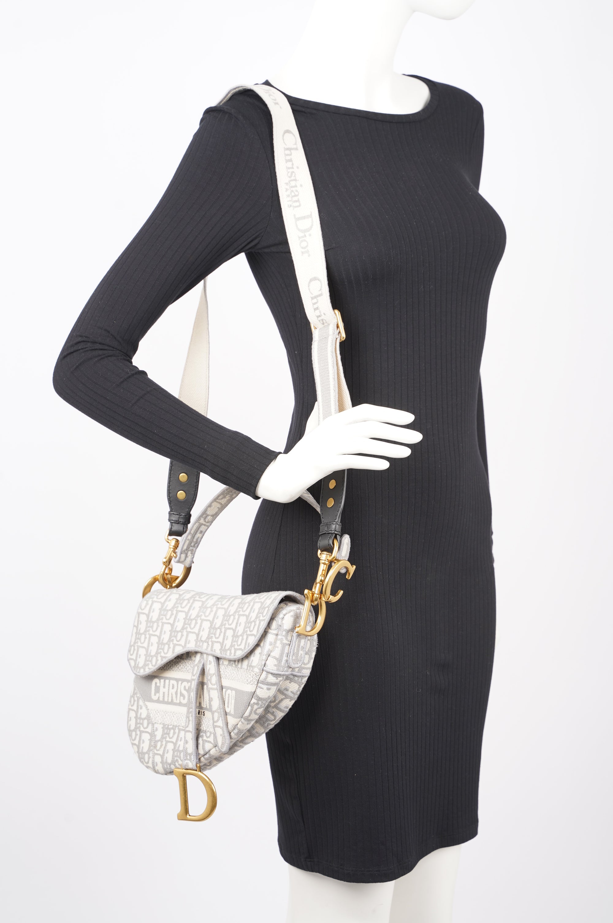 Christian Dior Womens Saddle Bag Grey