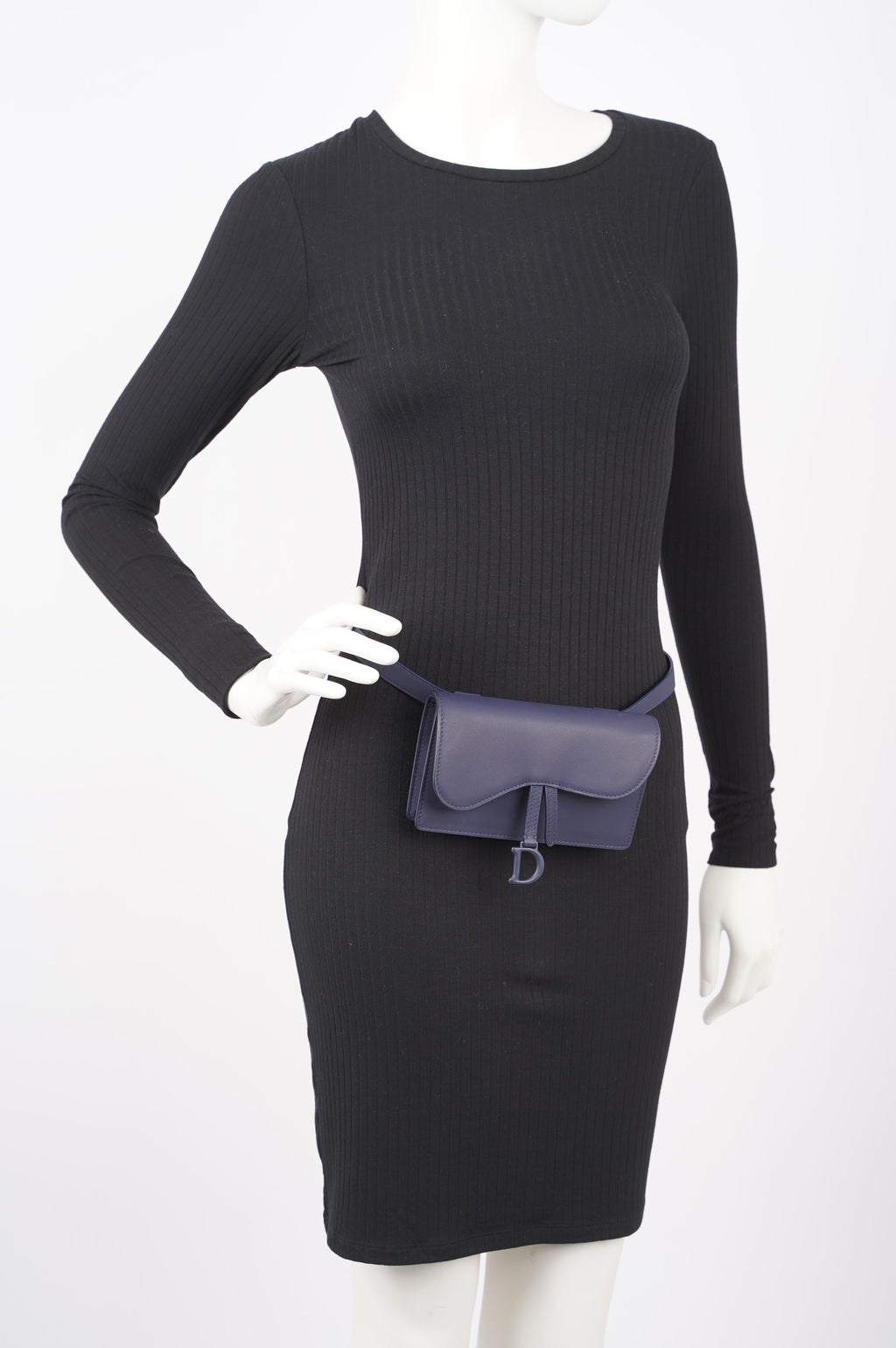 Christian Dior Womens Saddle Belt Pouch Navy