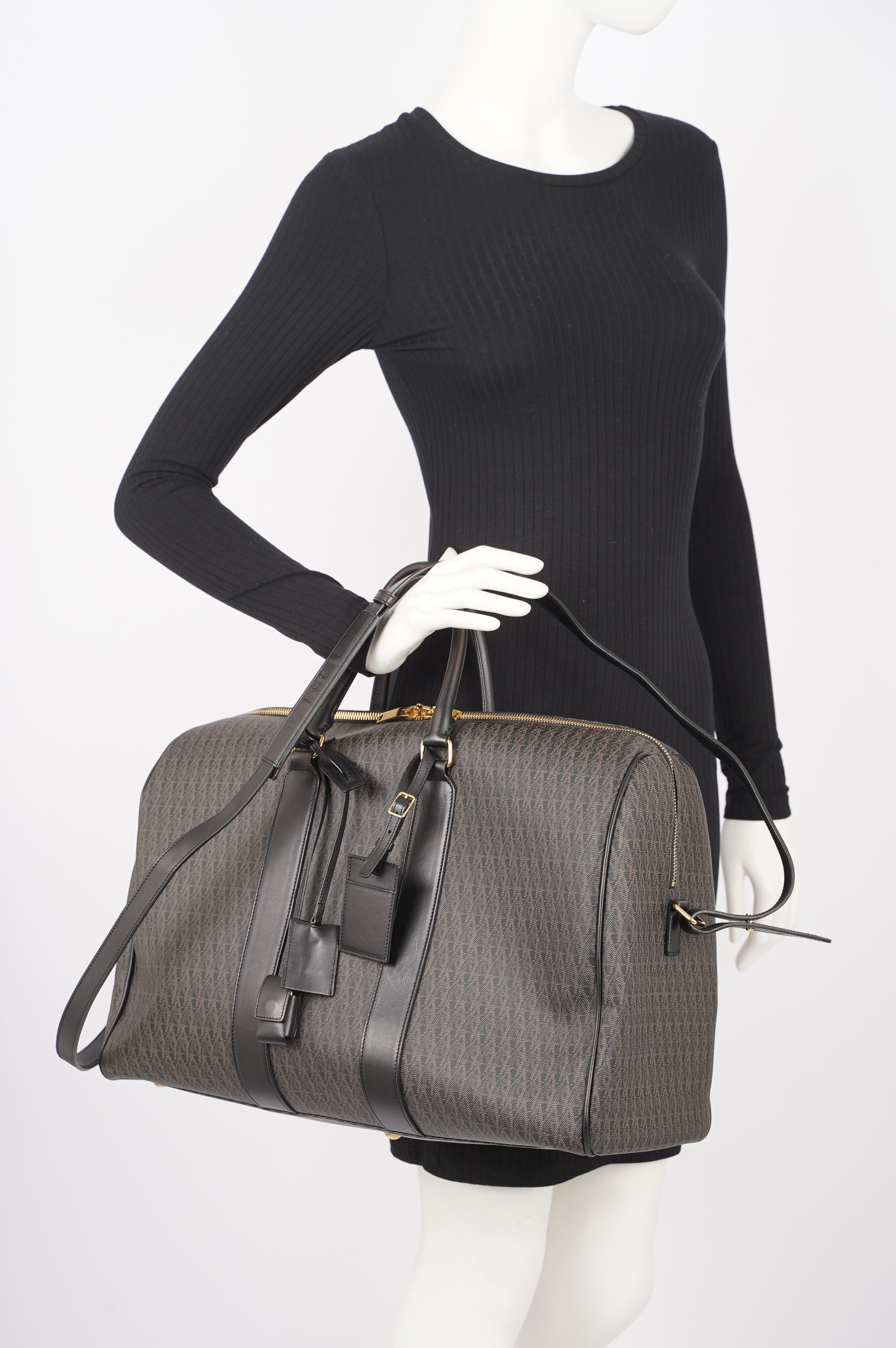 Saint Laurent Womens 12 Duffle Bag Monogram Canvas