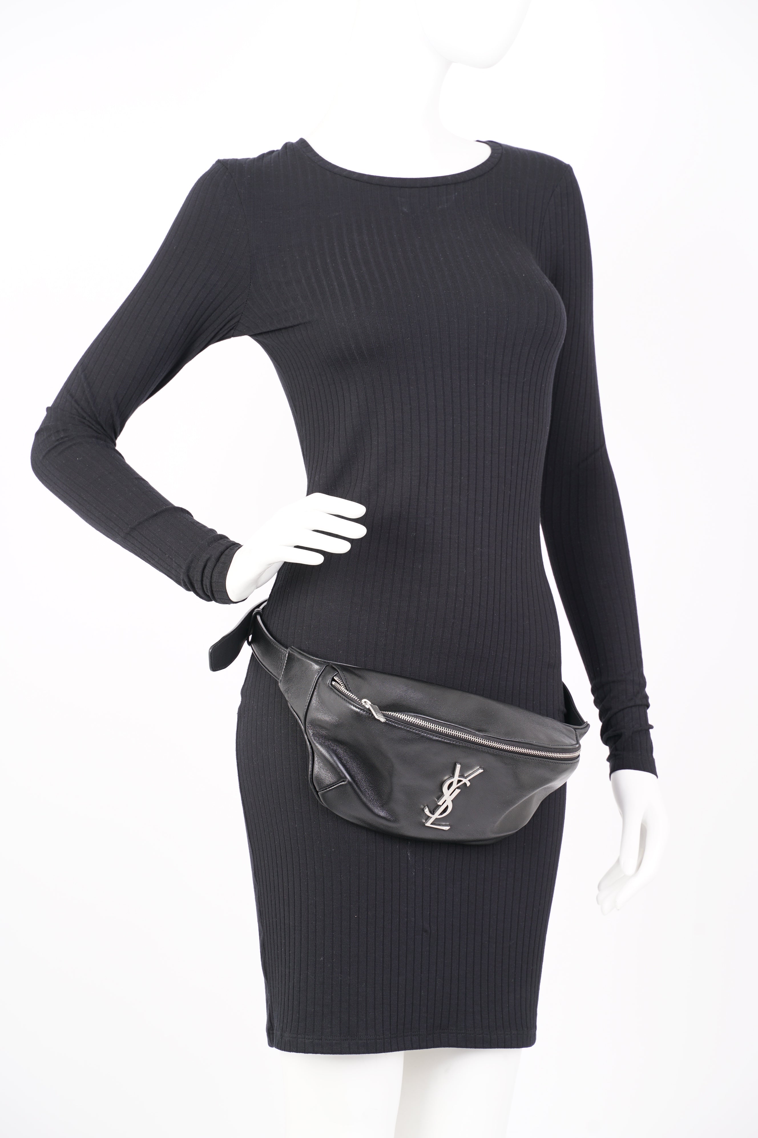 Saint Laurent Womens Belt Bag Black Leather